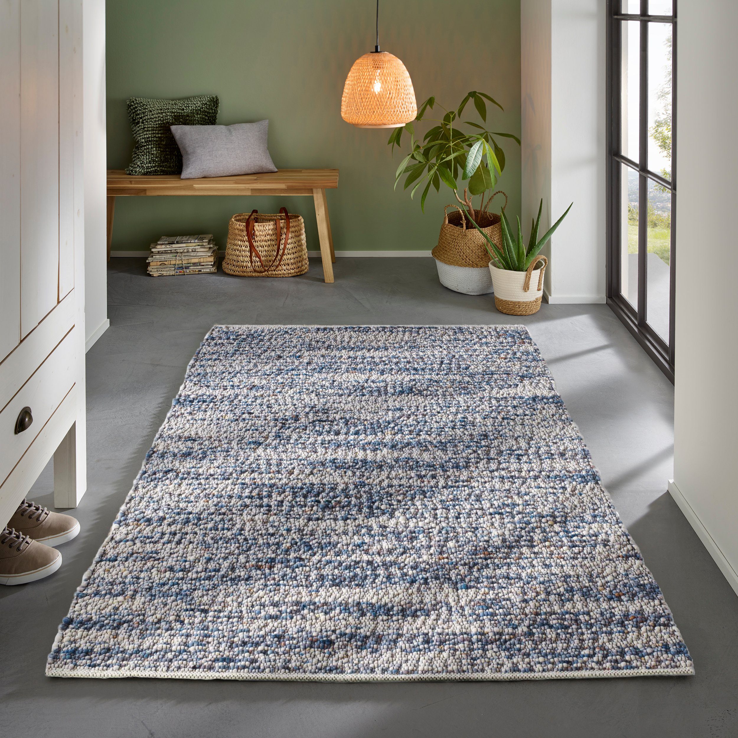 TaCa Home Wollteppich Gewalkter Handweb Woll-Teppich günstig online kaufen