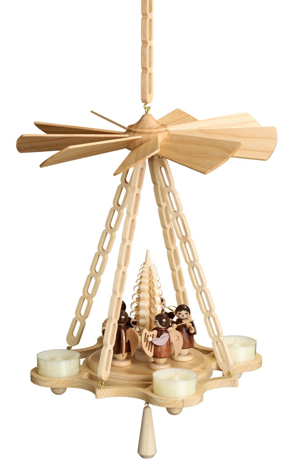 Volkskunstwerkstatt Unger Weihnachtspyramide Deckenpyramide 30cm, Engel