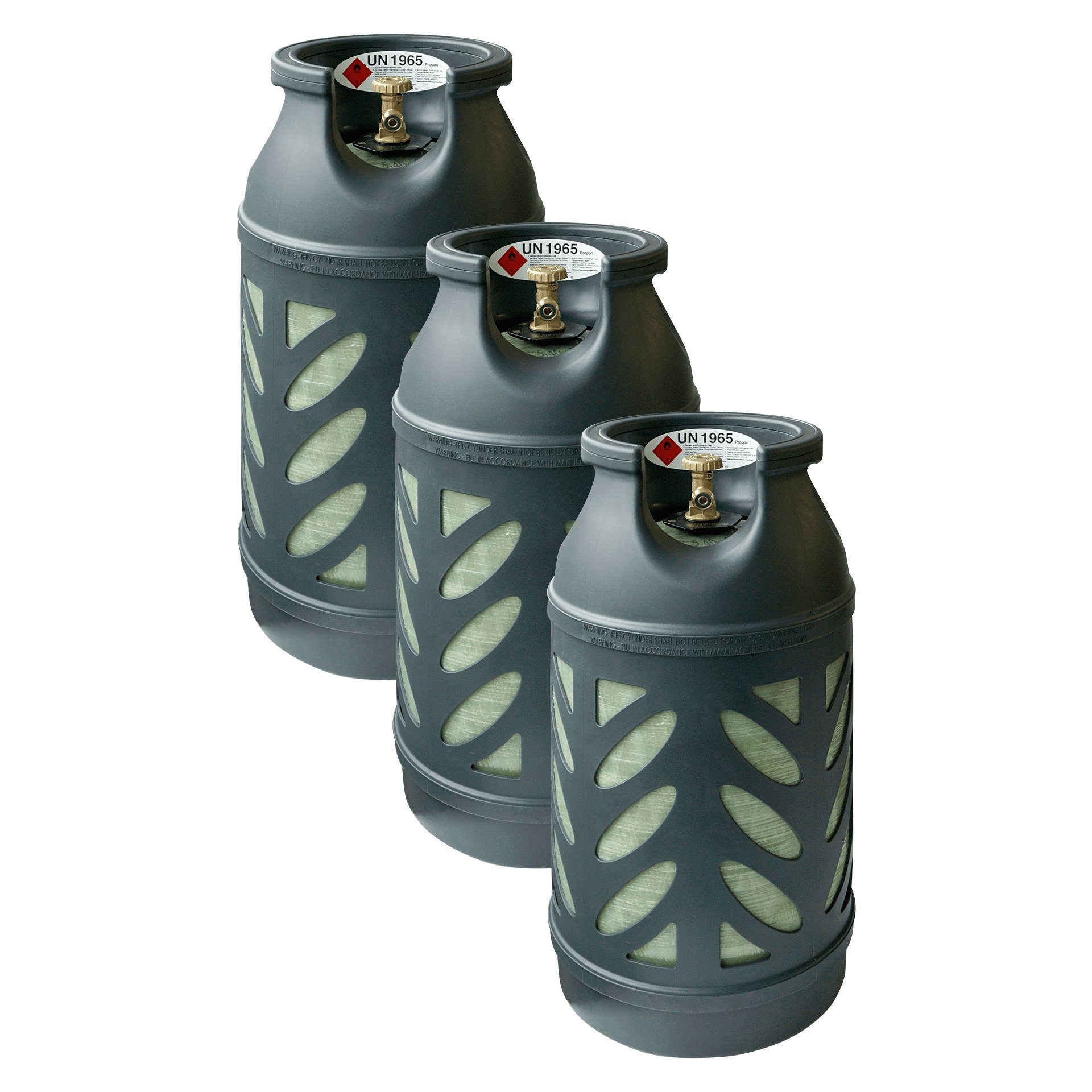 BlueCraft Gas, 3x 10 kg Premium Composite ungefüllt Propan Gasflasche