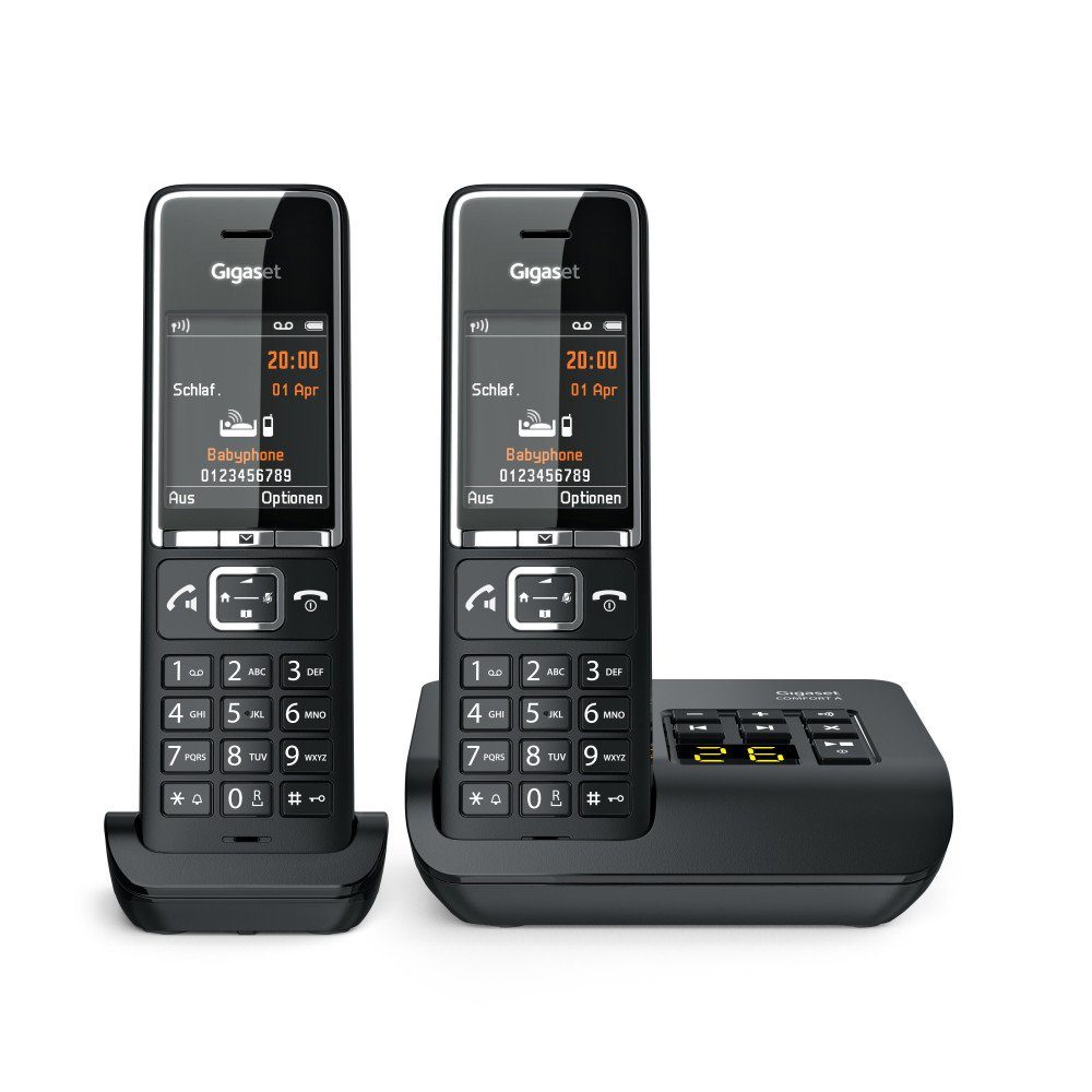 Gigaset COMFORT 550A Duo Schwarz Schnurloses Telefon Schnurloses DECT-Telefon