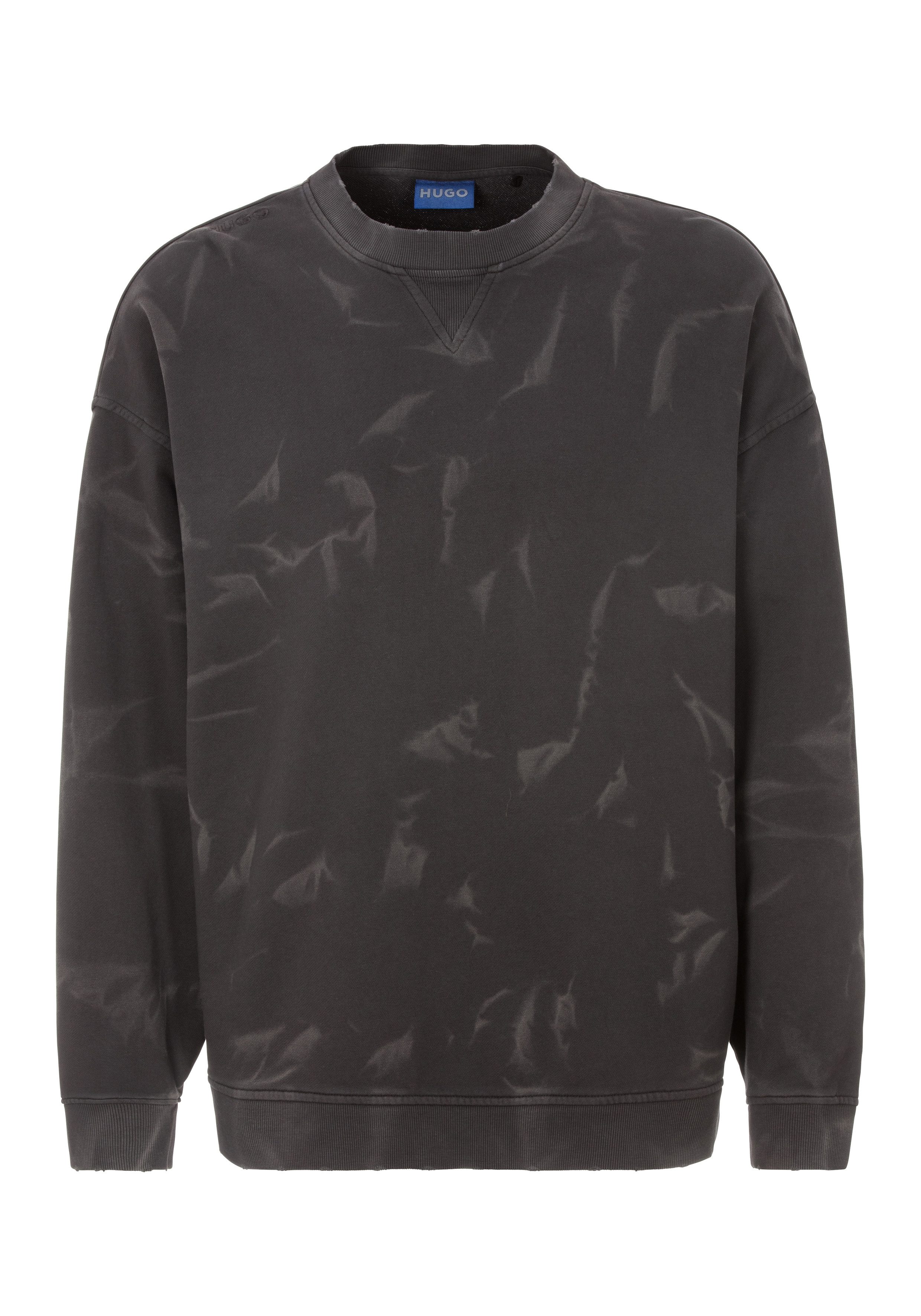 HUGO Blue Sweater Nustroyos mit used-Details günstig online kaufen