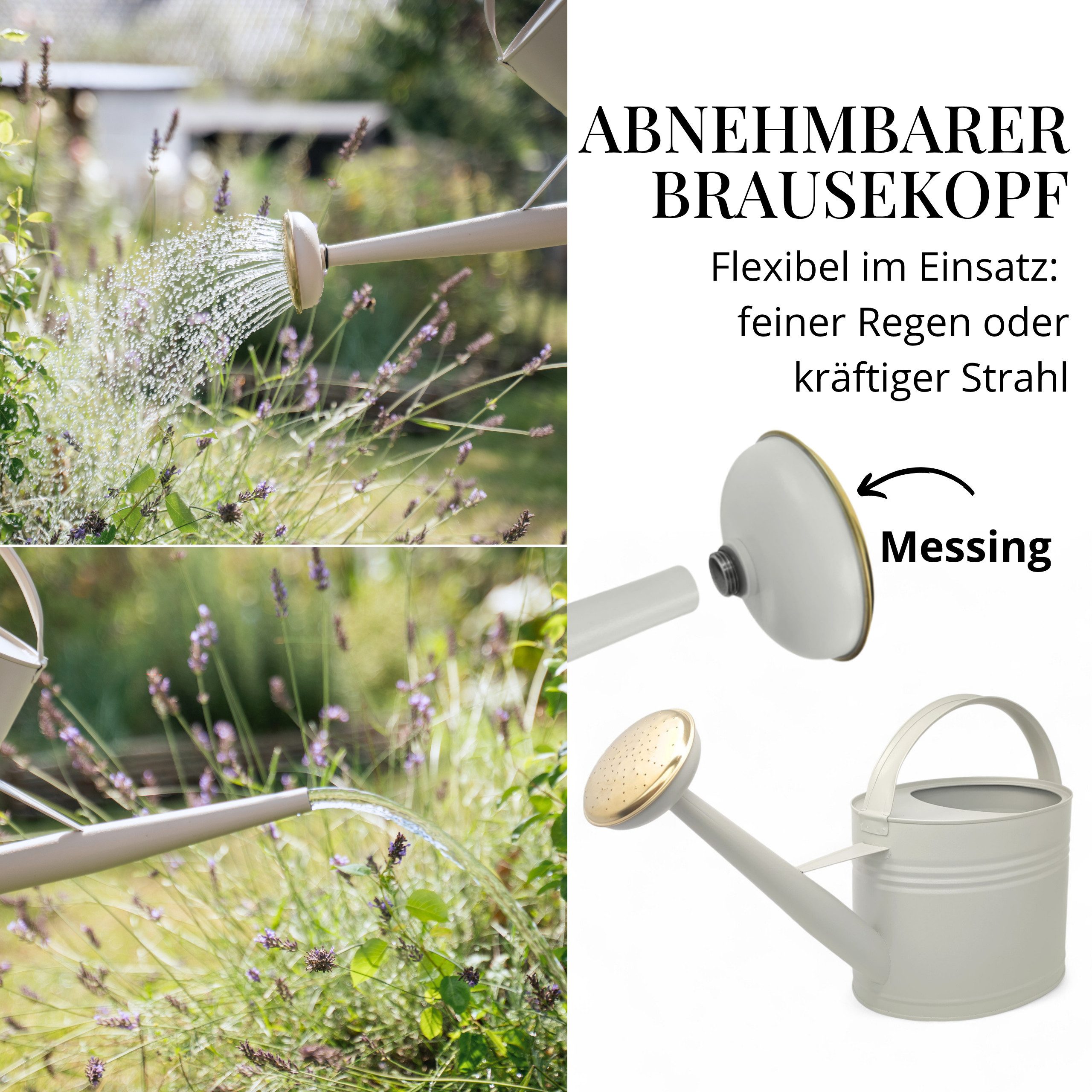 LIVLIG Gießkanne 5L, Gießkanne Vintage, Blumengießkanne, Giesskanne Metall (Die Kanne wird mit einem abnehmbaren Gießkopf geliefert)