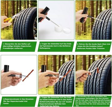 TLGREEN Reifen-Reparaturset,100-teiliges,passend für Autos/LKW/Motorräder/Bagger/ATVs/Traktoren