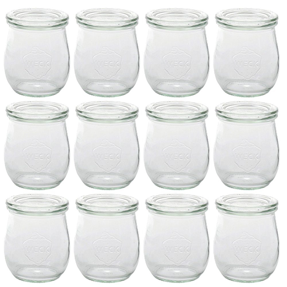 Einmachglas 12er Pack Tulpen Gläser Vorspeisen Dessert Glas mit Deckel 220ml