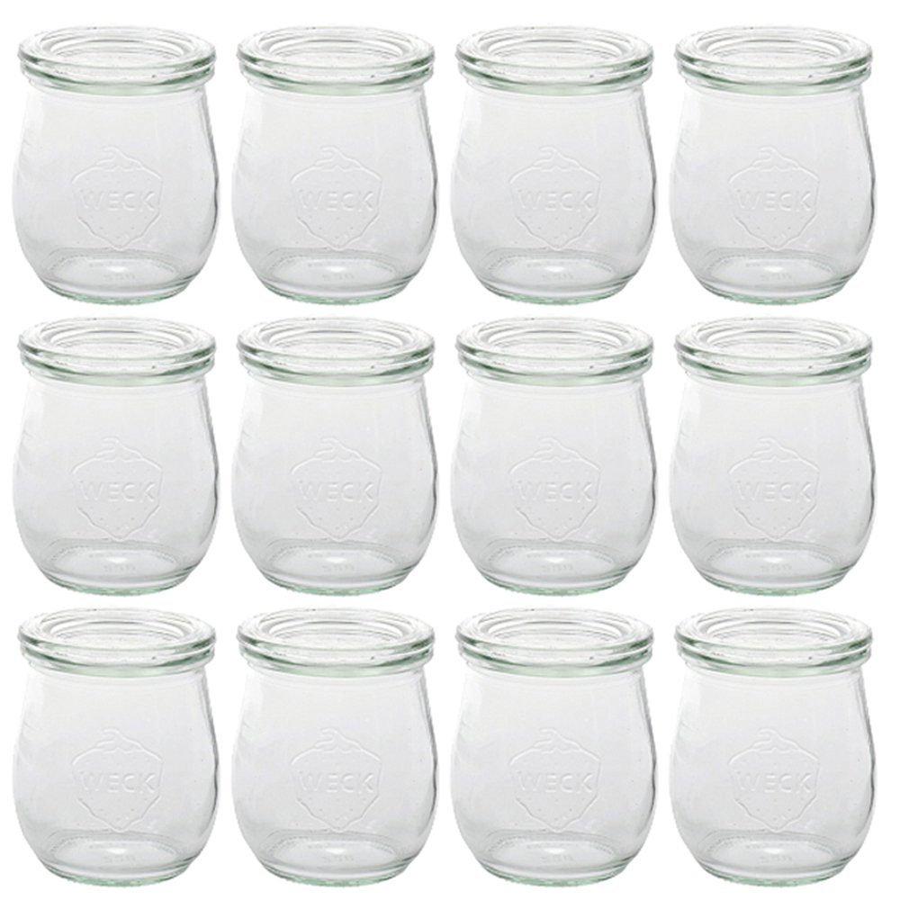 WECK Einmachglas »12er Pack Tulpen Gläser Vorspeisen Dessert Glas mit Deckel  220ml«, Glas, (12-tlg)