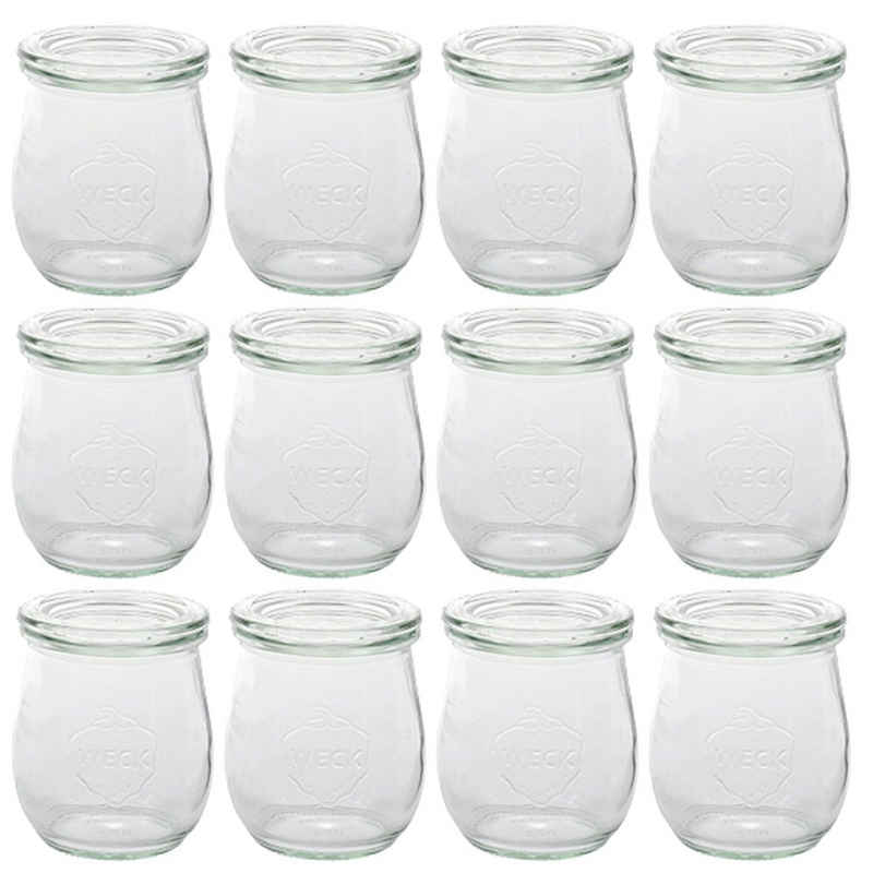 WECK Einmachglas »12er Pack Tulpen Gläser Vorspeisen Dessert Glas mit Deckel 220ml«, Glas, (12-tlg)
