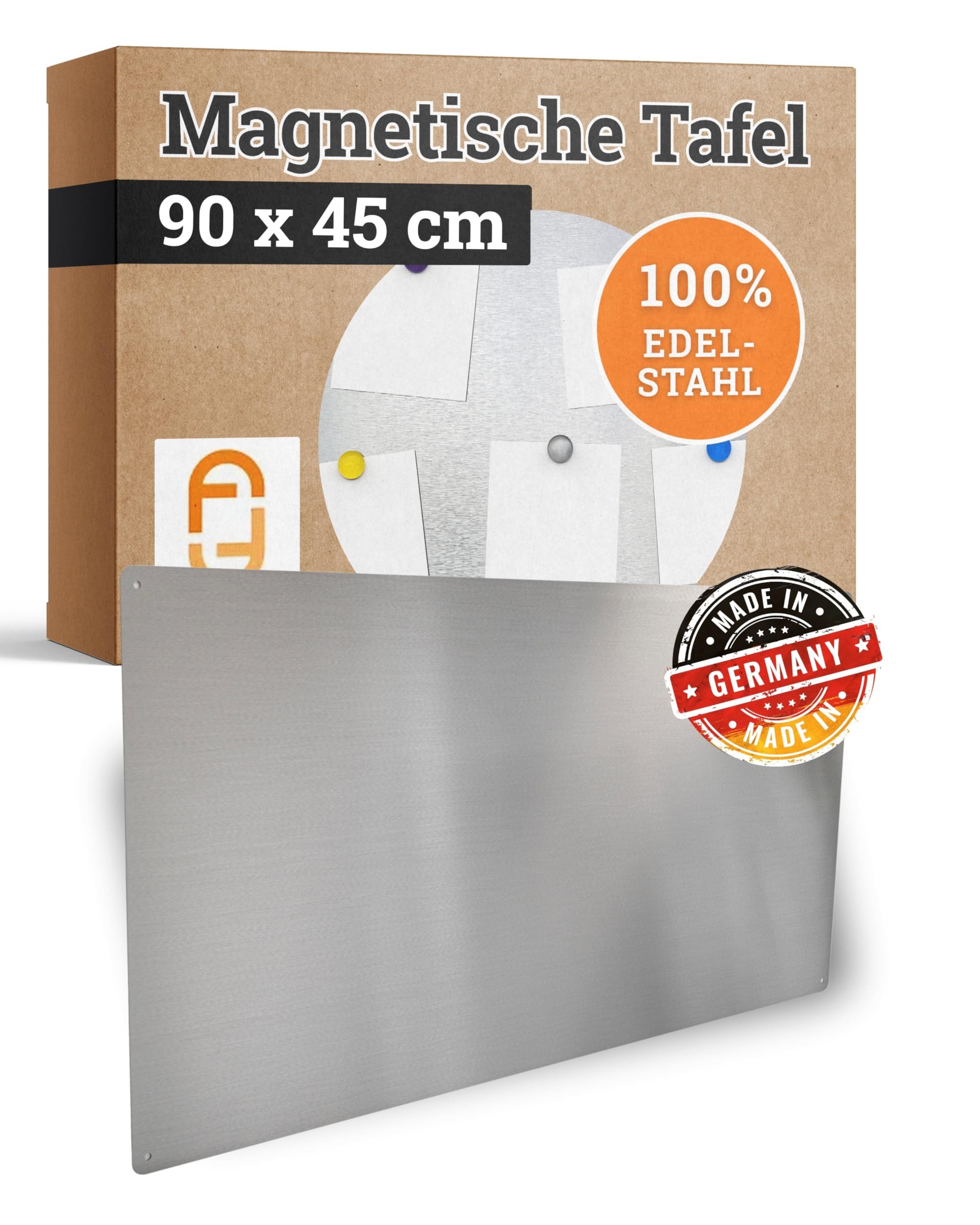 Feuerfest 123 GmbH Magnettafel Magnettafel aus Edelstahl 900x450mm