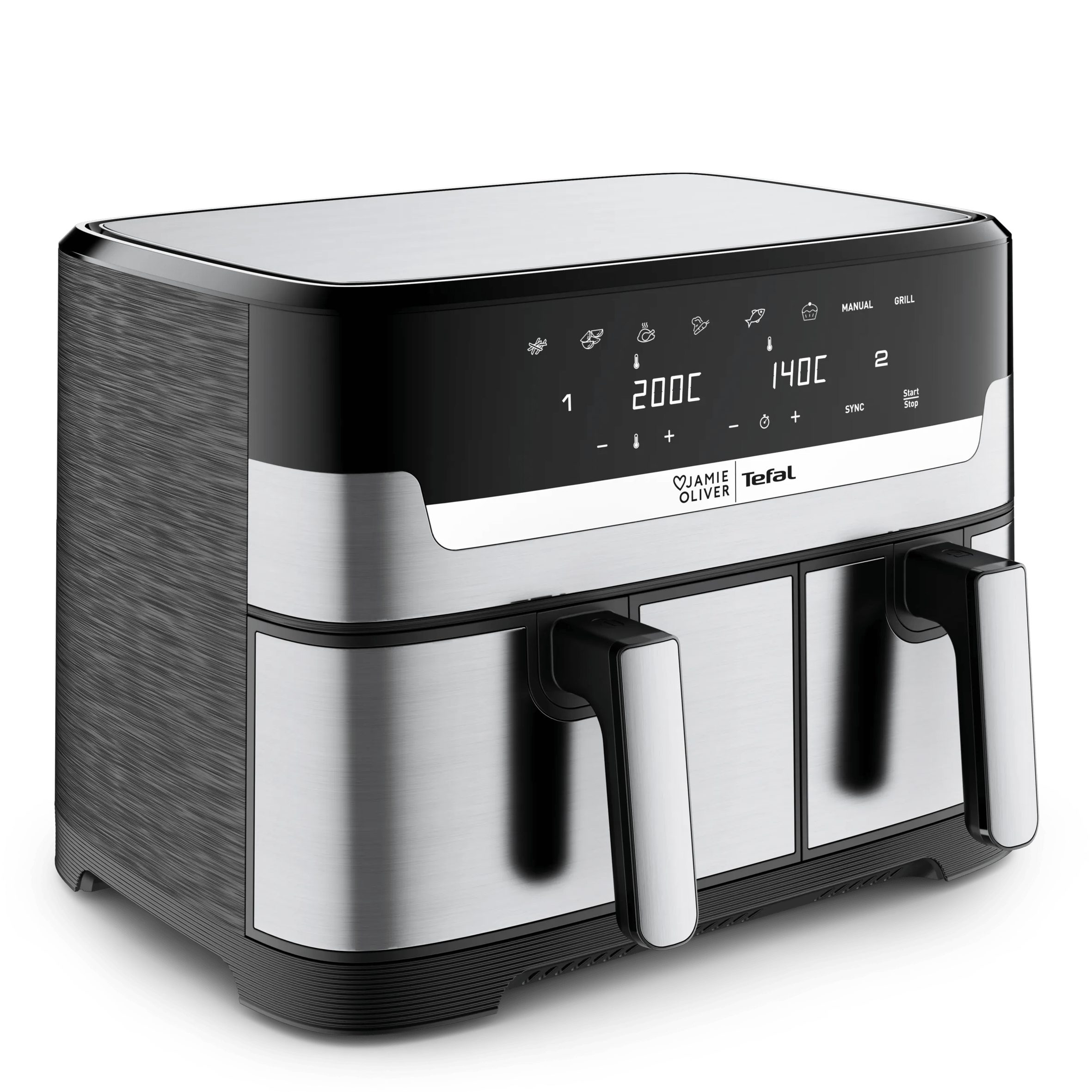 Tefal Heißluftfritteuse EY90J - DUAL EASY FRY JO, 2700 W, Dual Drawer, SYNC-Funktion, 8 Programme, 8,3 l Gesamtvolumen