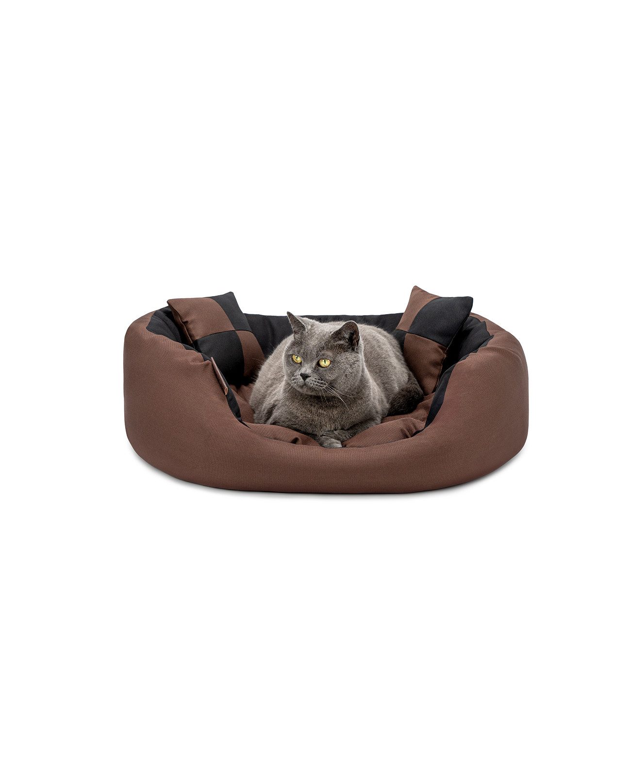 lionto Tierbett für Katzen, 4-in-1 Katzenbettchen wendbar, wasserabweisendes Textil, modern, wendbar, kratzfest & pflegeleicht
