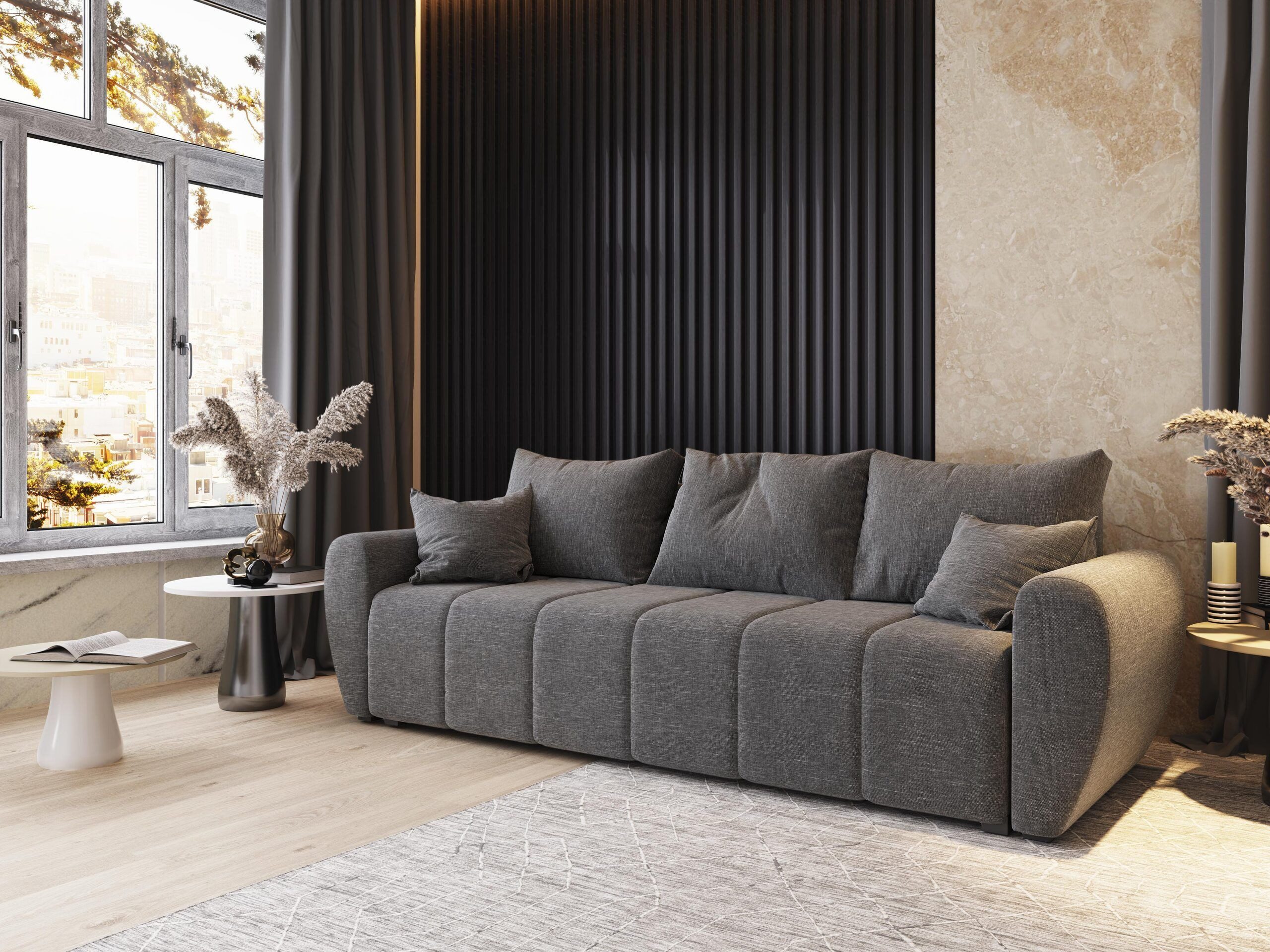 Masseno Sofa MADISON mit Schlaffunktion, Schlafsofa, Couch mit Bettkasten