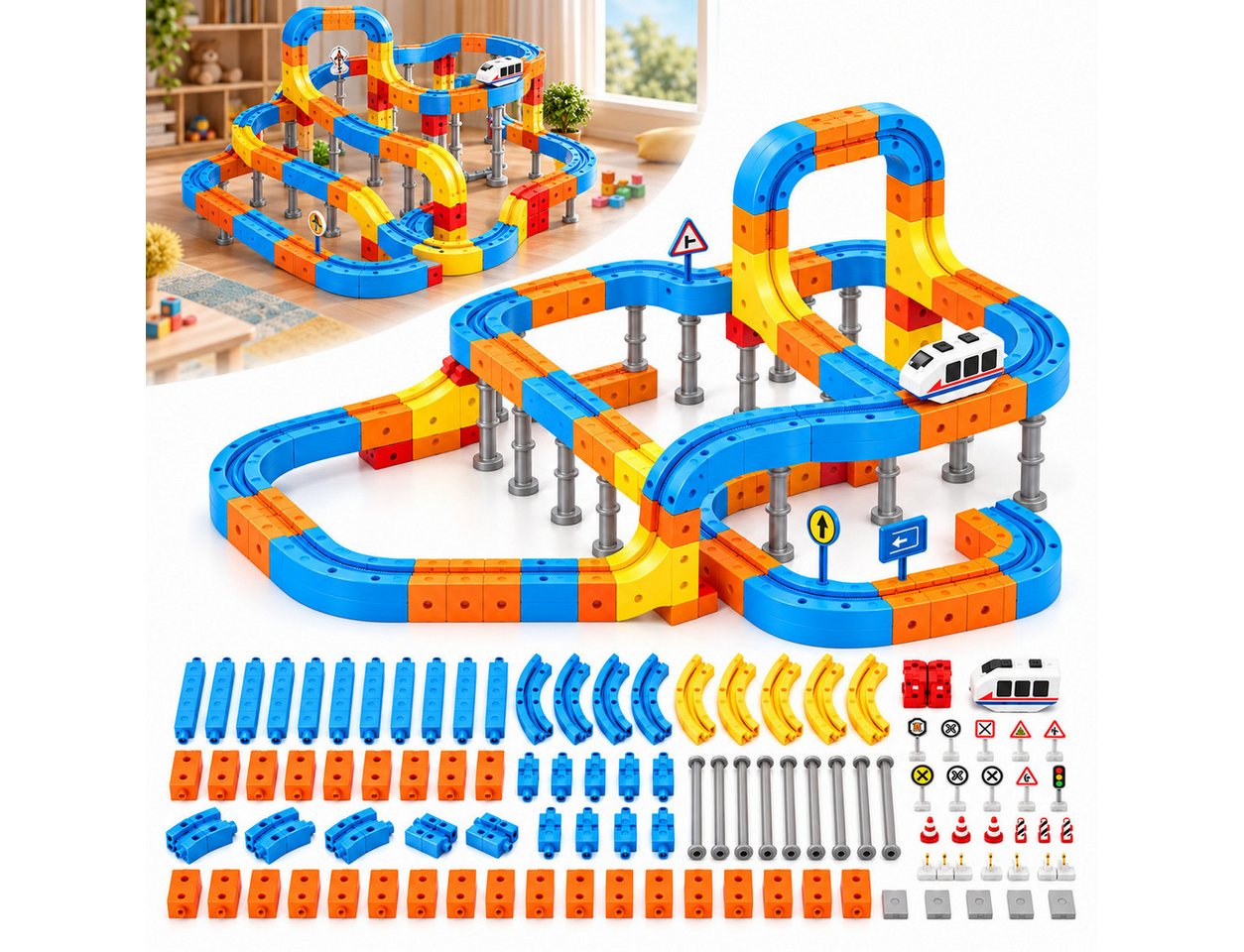 Fyrove Magnetspielzeug Bausteine Kinder, motorisiertes Konstruktionsspielzeug Magnetspielbausteine, (Set, 80 St., 80‑teiliges), für …