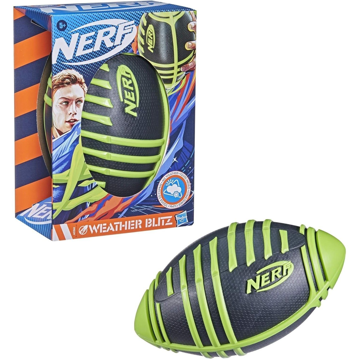 Hasbro Spielball NERF Weather Blitz Spielball Trainingsball Football für all Wetter -