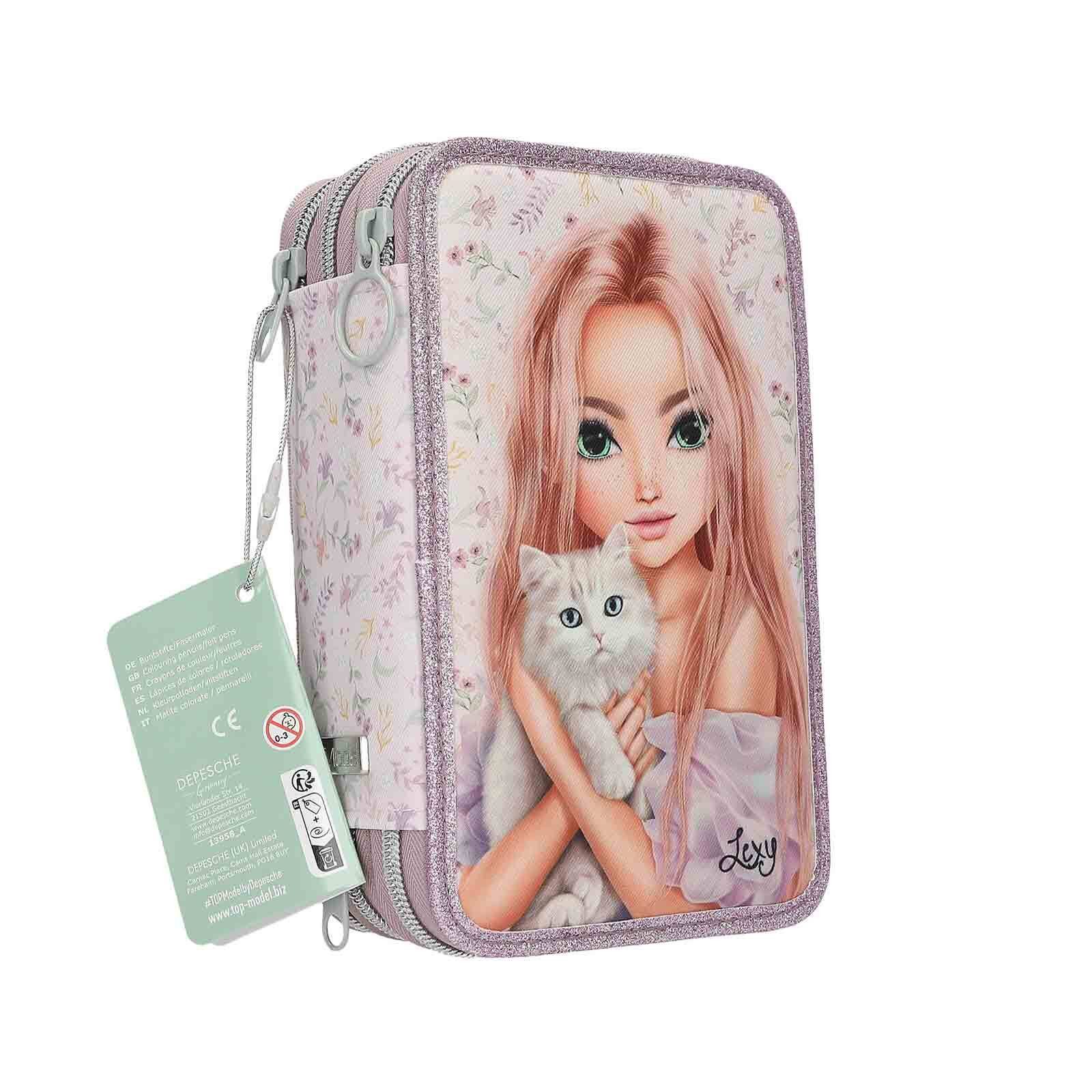 Depesche Federmäppchen TOPModel 3-Fach Federtasche BLOOMING KITTY, (1-tlg)