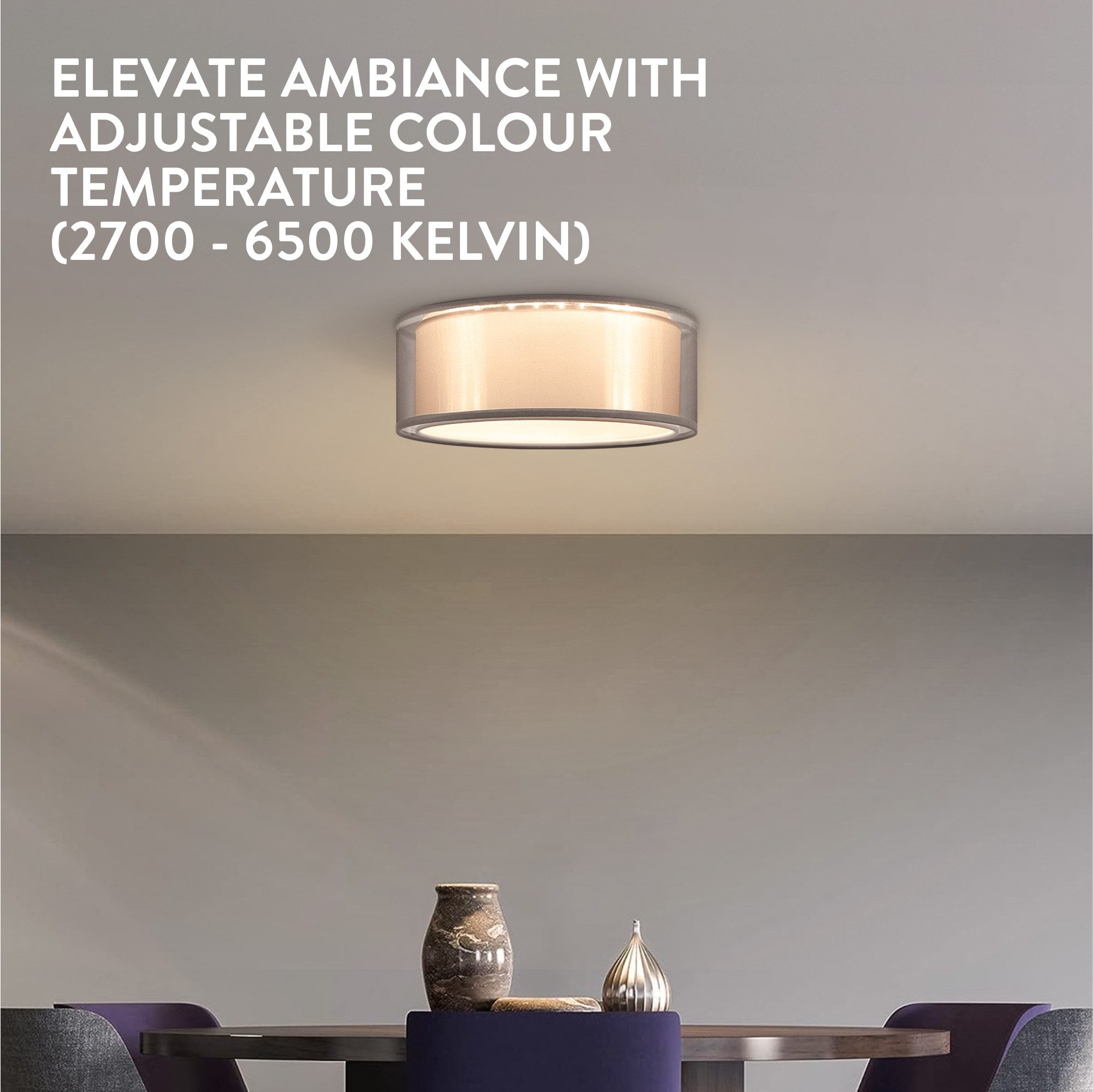 Navaris Deckenleuchten LED Deckenleuchte 2-Schicht-Design - dimmbar mit Fer günstig online kaufen