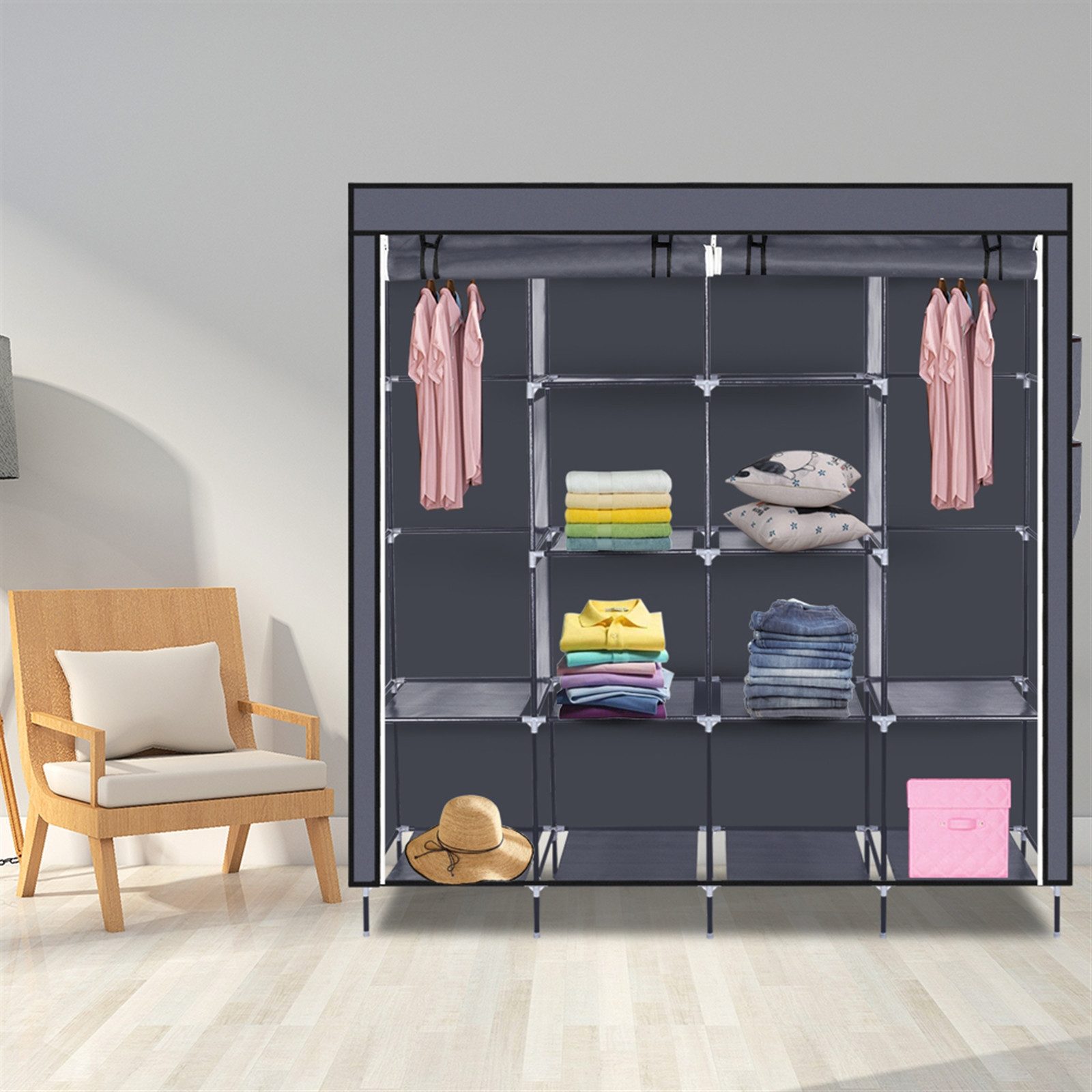 Coonoor Kleiderschrank 67 Zoll tragbarer Kleiderschrank günstig online kaufen