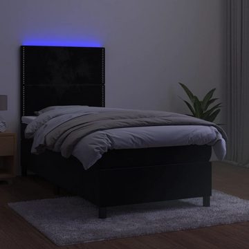 vidaXL Bett Boxspringbett mit Matratze & LED Schwarz 80x200 cm Samt