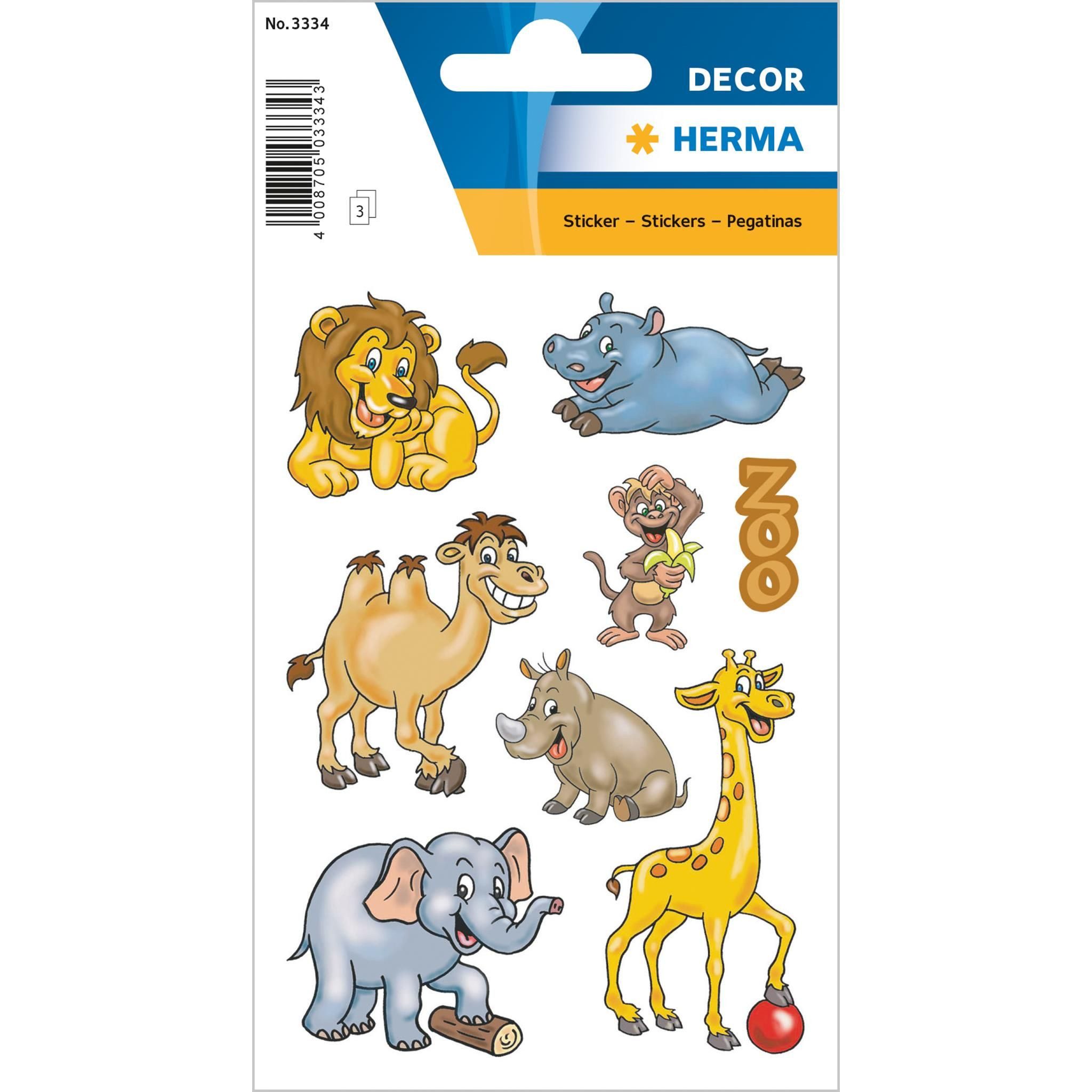 HERMA Sticker Herma Sticker DECOR Tiere Zootiere 3 Bl