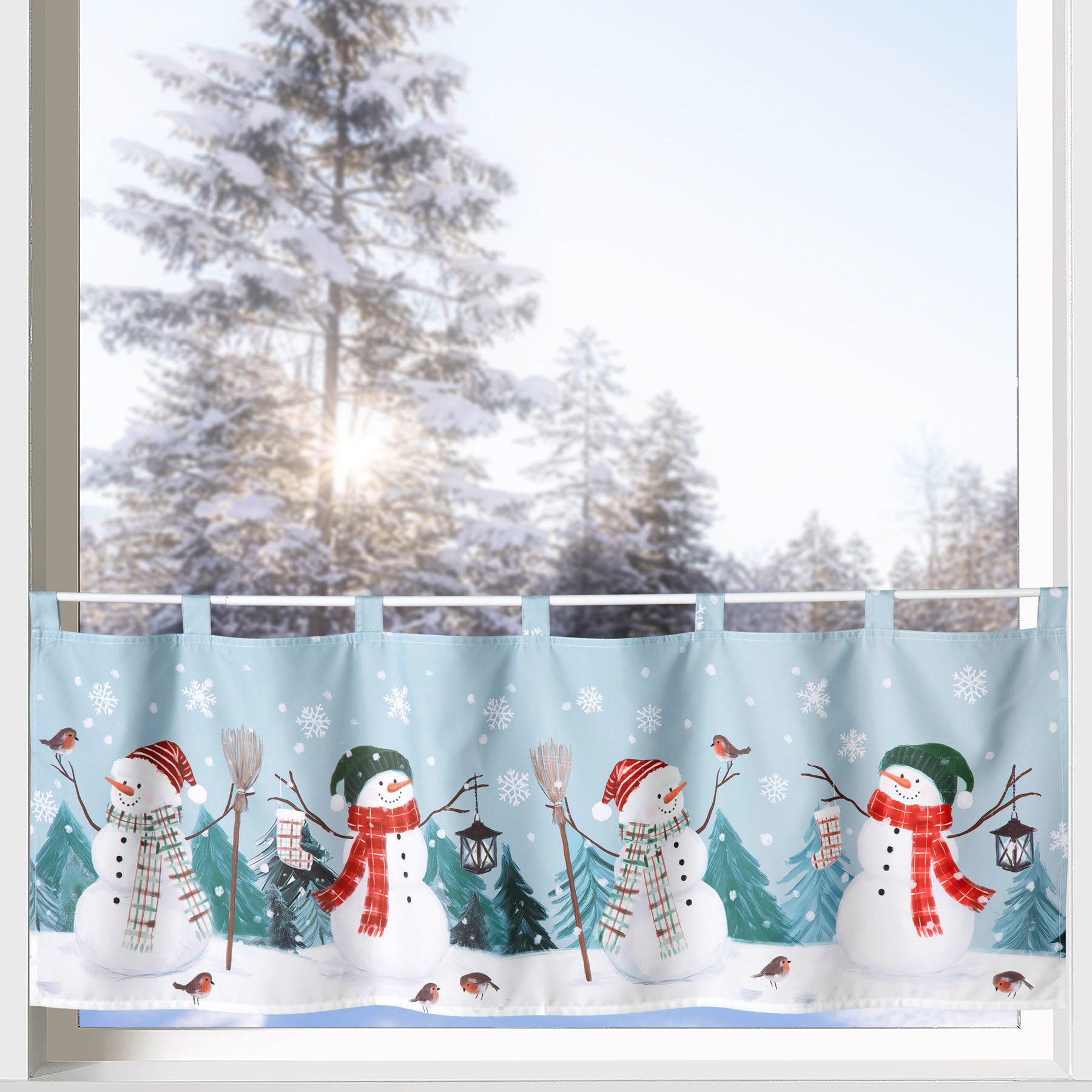 heimtexland Scheibengardine Weihnachten Deko Gardine Bistro Weihnachtsgardi günstig online kaufen
