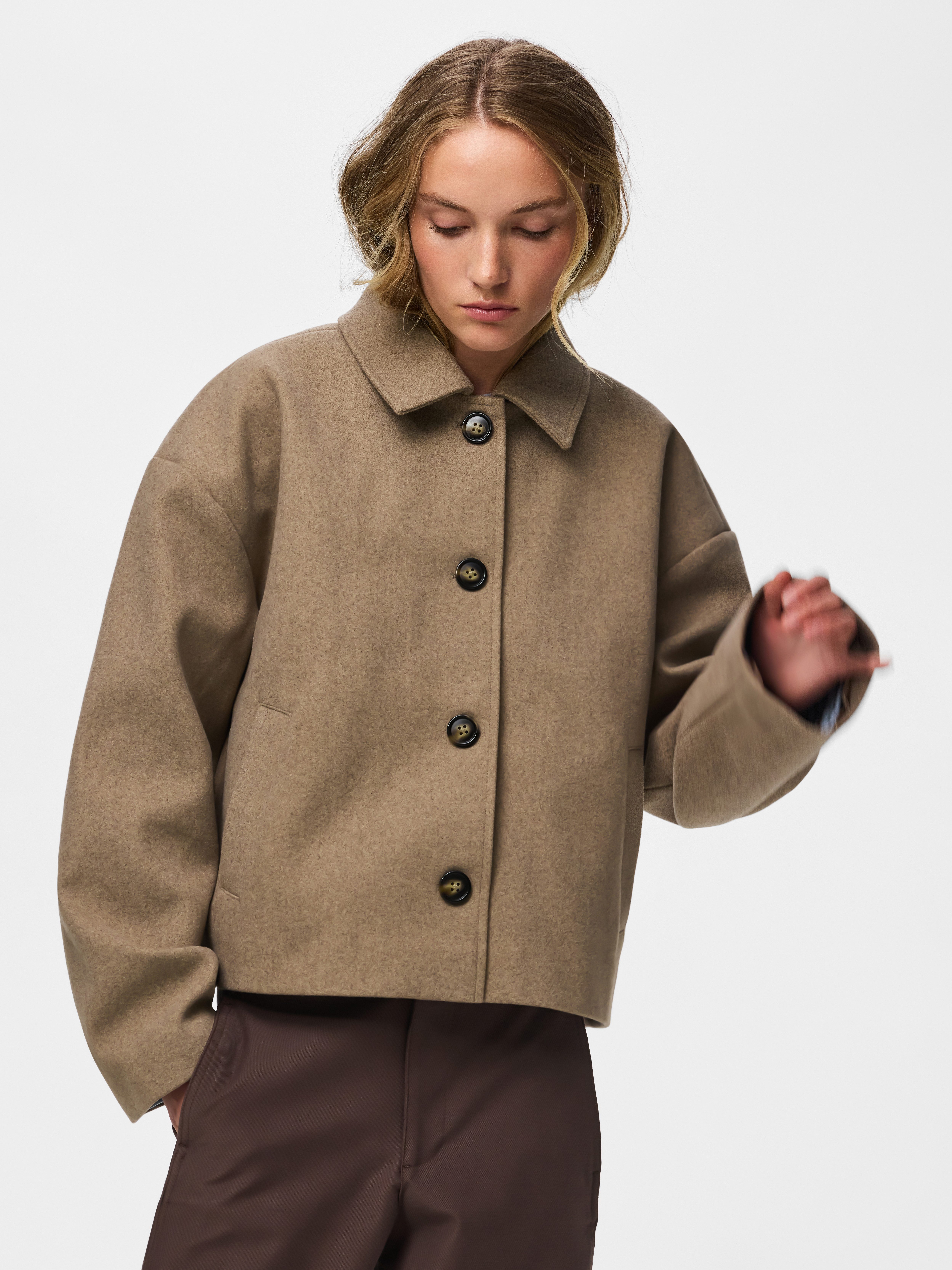 pieces Kurzjacke PCAYA SHORT COAT NOOS BC Kunstfaser