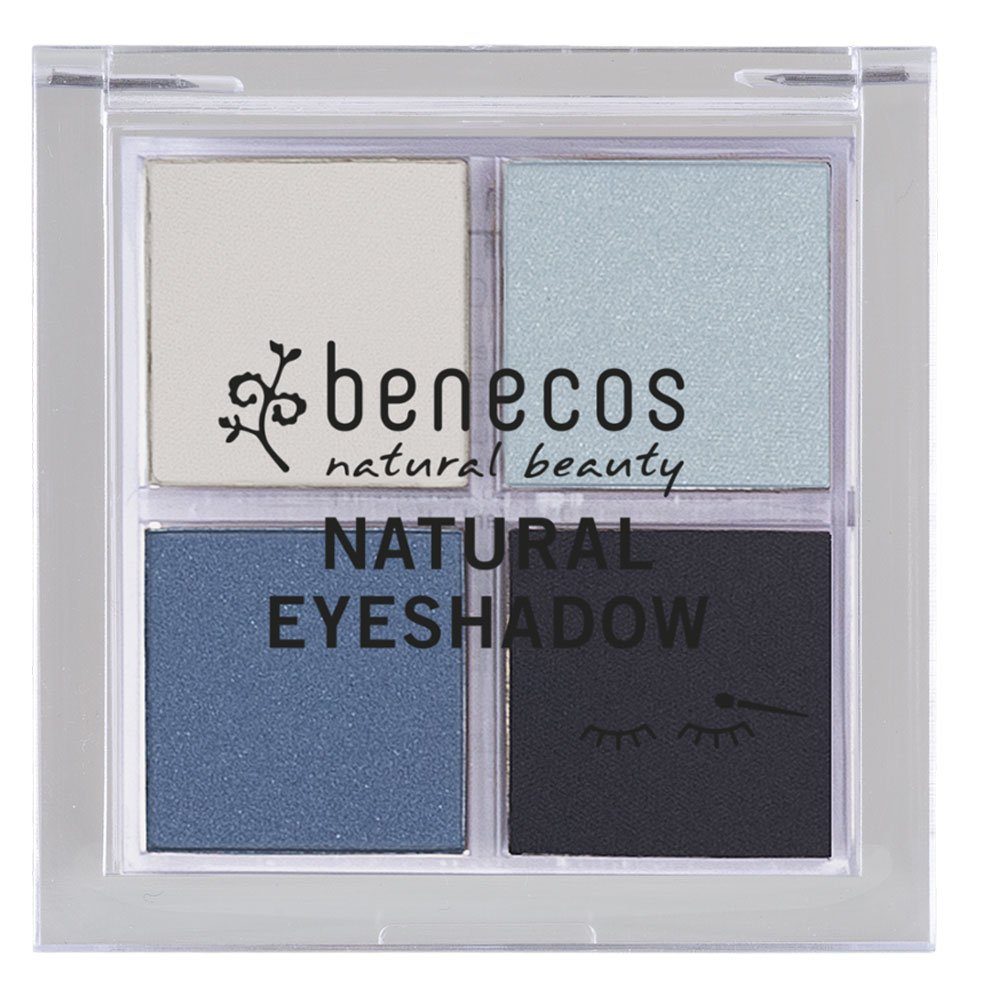 Benecos Lidschatten Quattro Eyeshadow true blue, Blau, 8 g