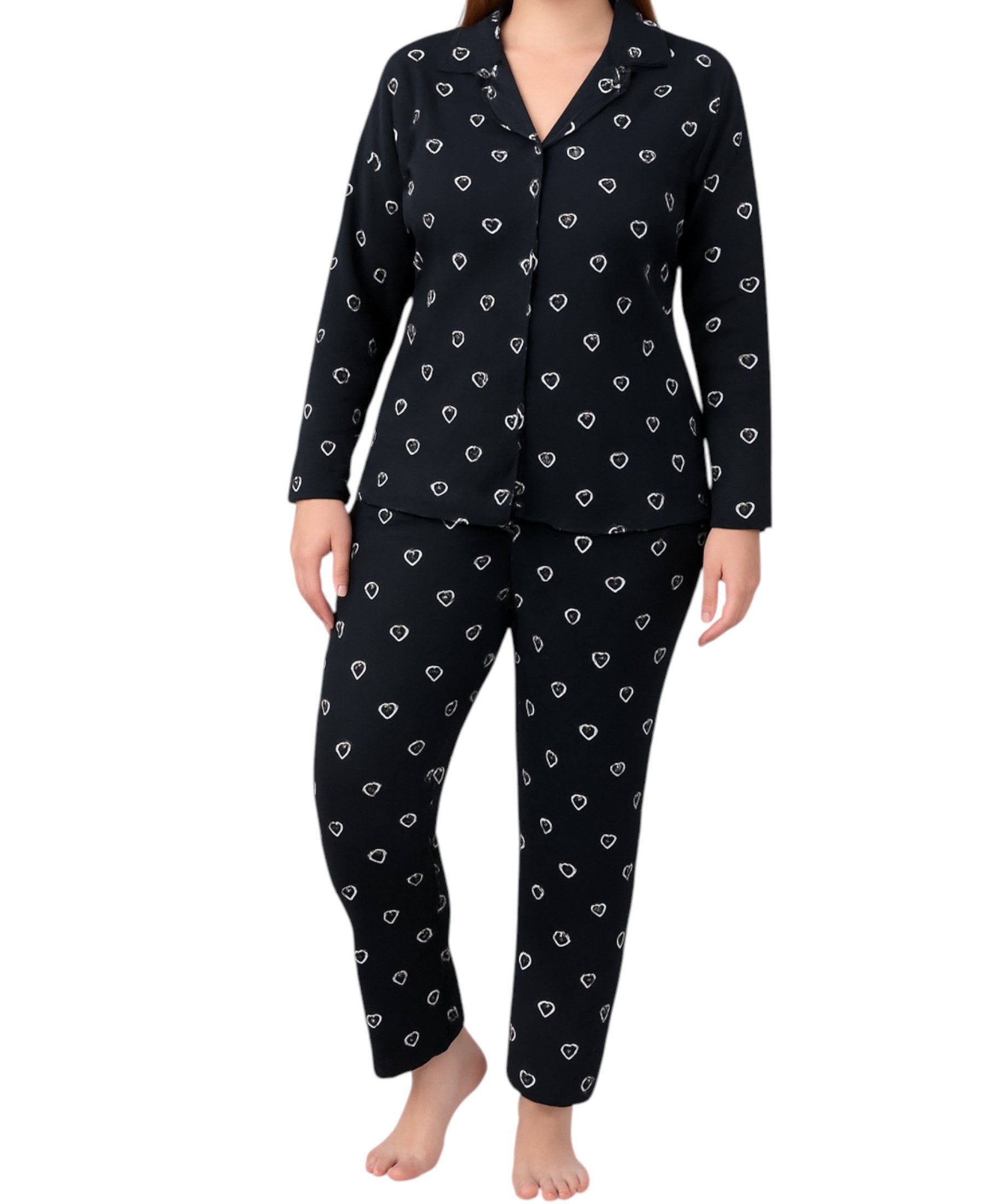 fashionshowcase Pyjama Damen – Langarm Schlafanzug günstig online kaufen