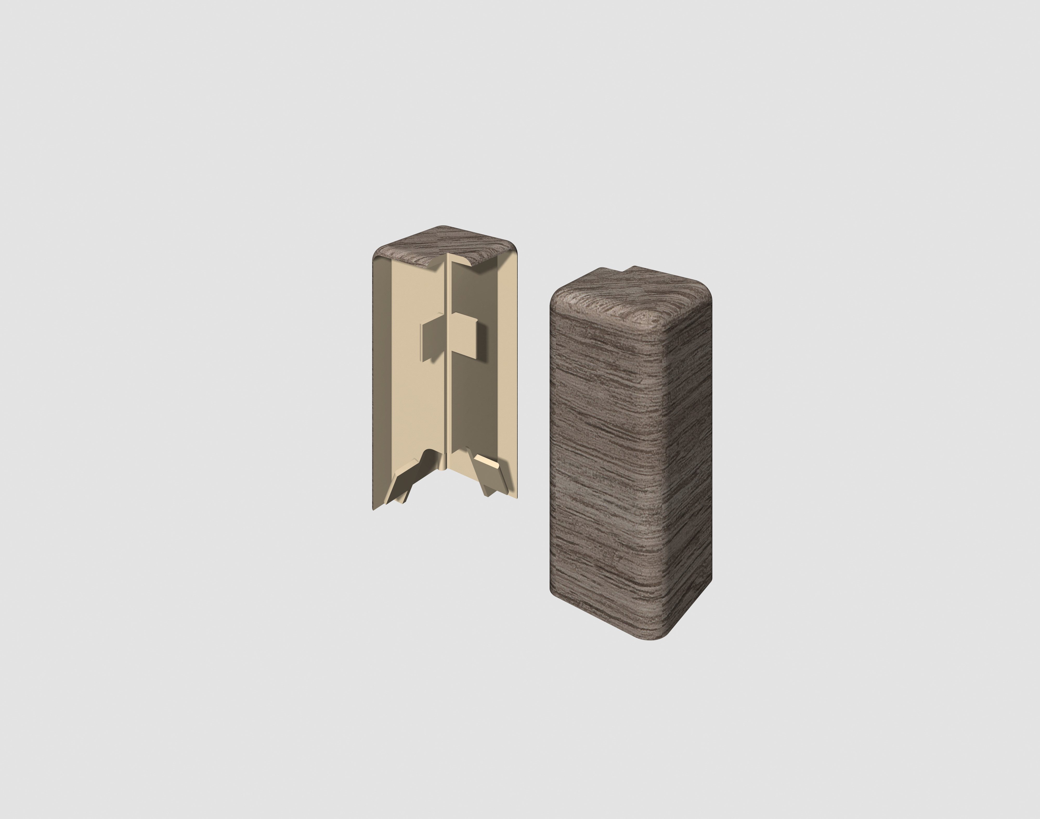 EGGER Sockelleisten-Aussenecke Eiche anthrazit, L: 1.6 cm, H: 5.9 cm, 2-St., neues kubisches Profil; 2 Stück