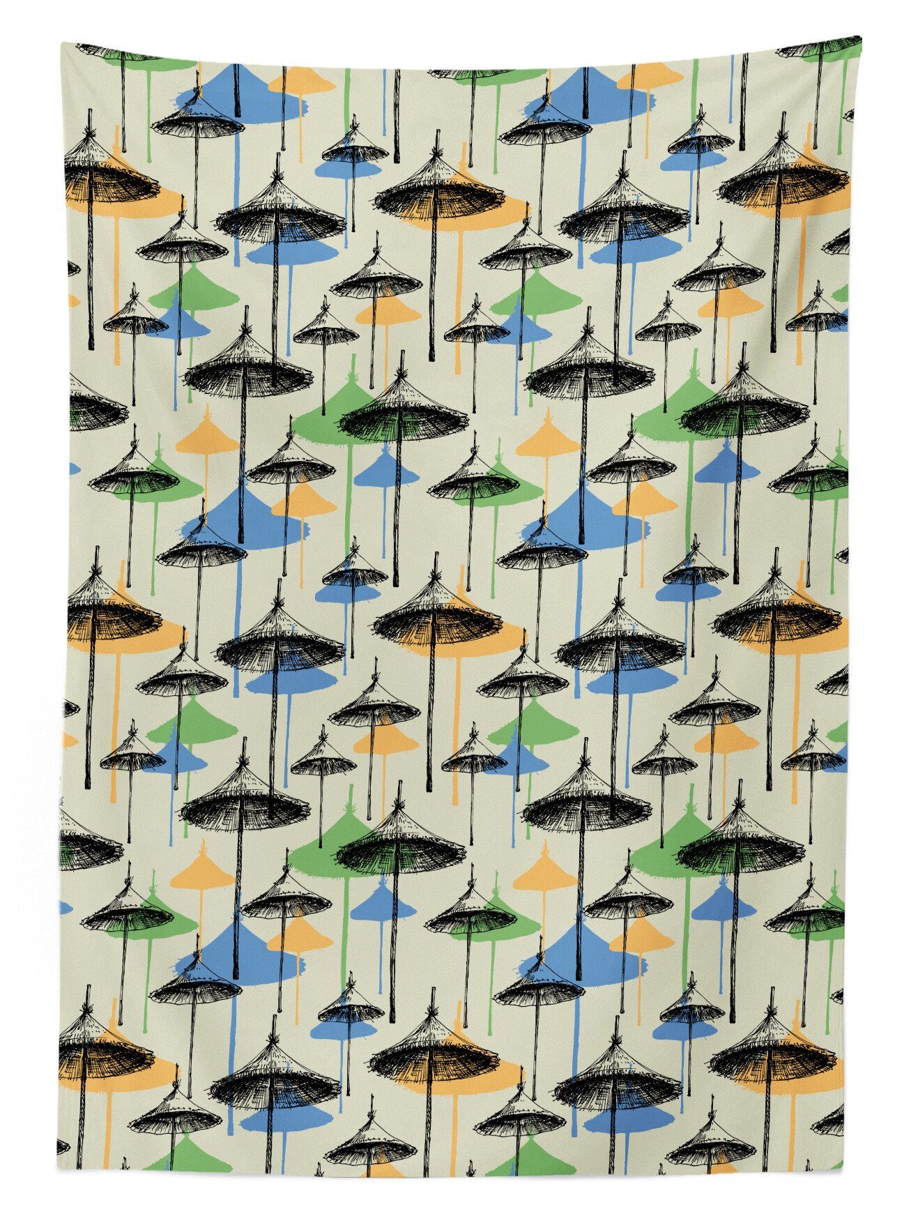 Klare Für Sommer geeignet Skizzieren Strand-Regenschirme Waschbar den Abakuhaus Außen Farben, Artikel Farbfest Bereich Tischdecke