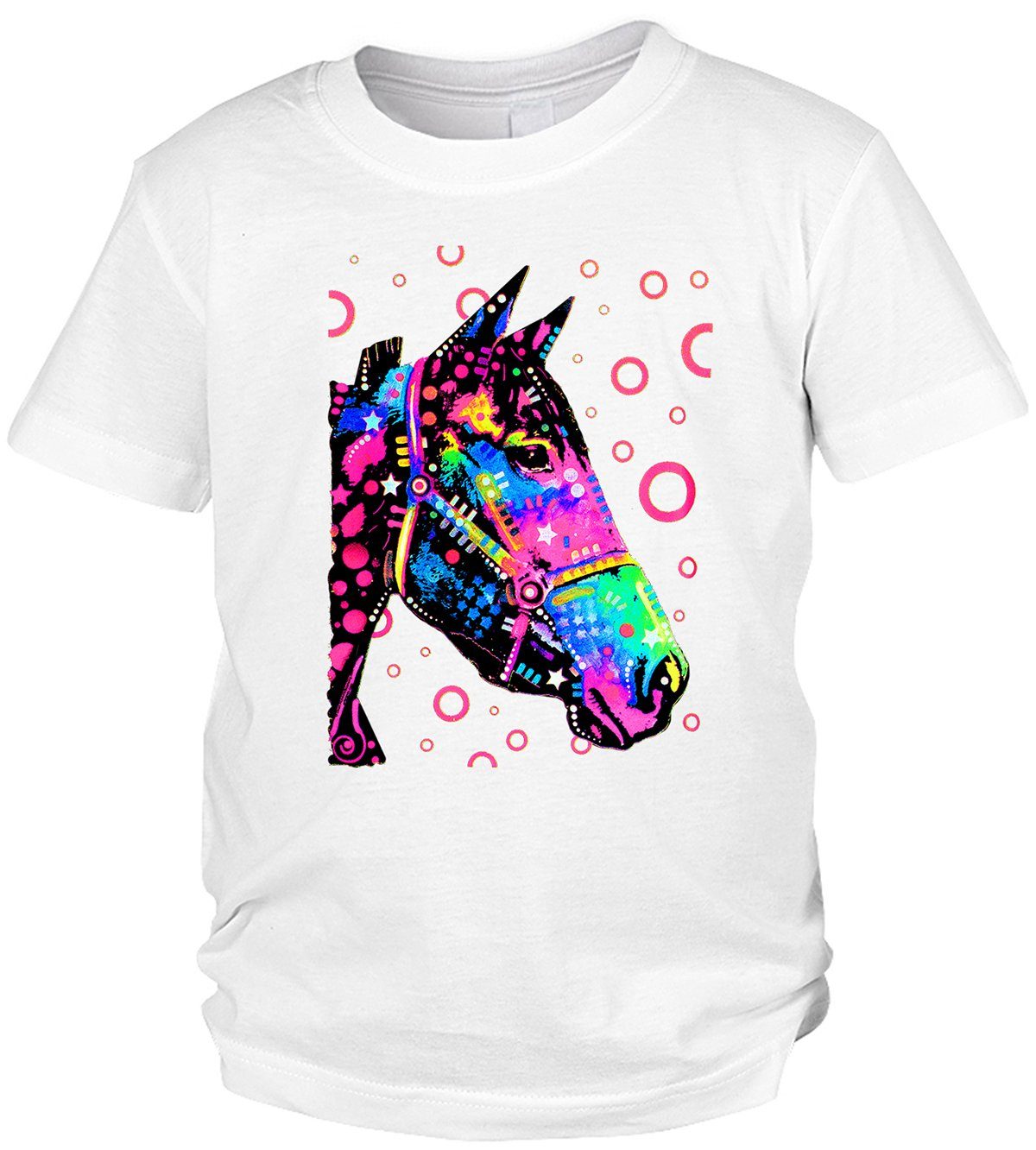 Tini - Shirts Print-Shirt Pferde Motiv Kindershirt buntes Pferdeshirt für Kinder : Horse