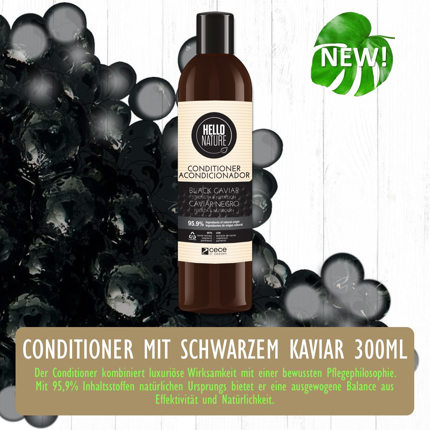 Hello Nature Haarspülung Haar Conditioner Black Caviar Haarspülung Haarpflege Regeneration, 1-tlg., Haarpflege, Spülung, Conditioner, Hello Nature