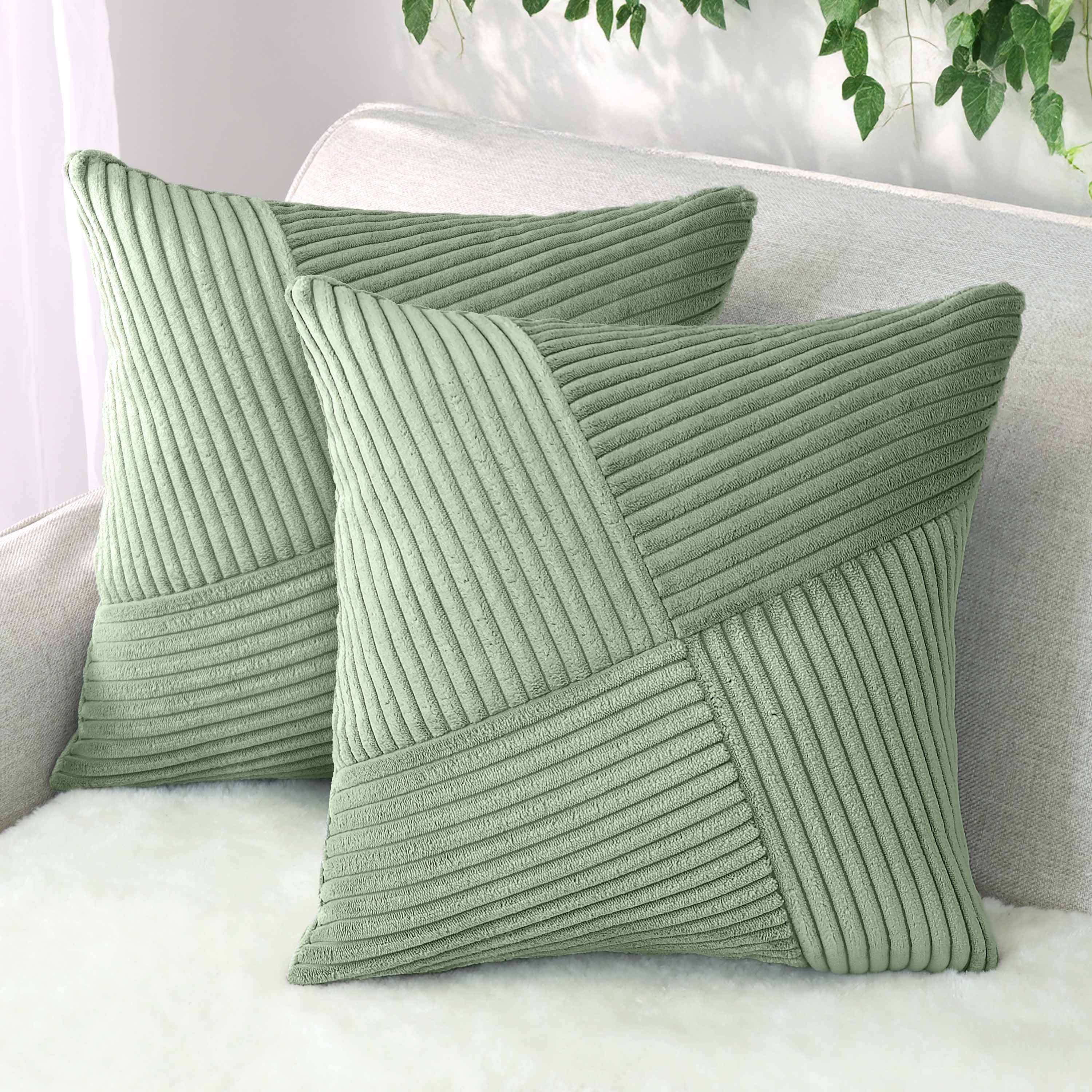Amilian Dekokissen Sofakissen 40x40 2er Set mit Füllung und Bezug - Cord-Optik, Reißverschluss, formstabil, 2 Stück