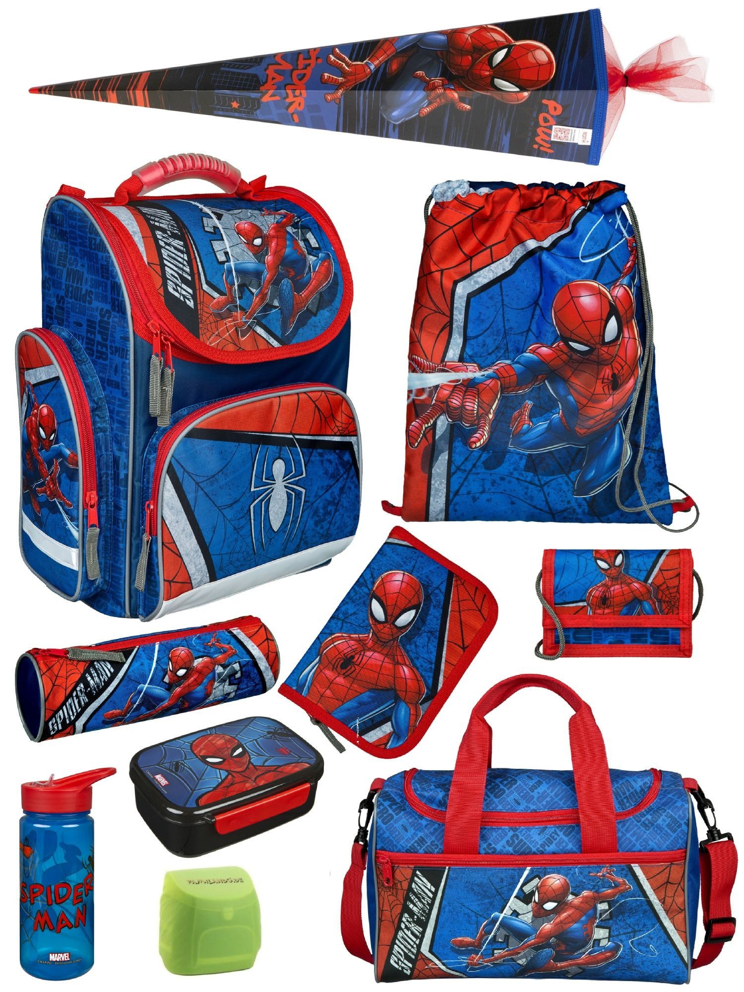 Schulranzen Spiderman Schultasche 1. Klasse ergonomischer Tornister in Blau