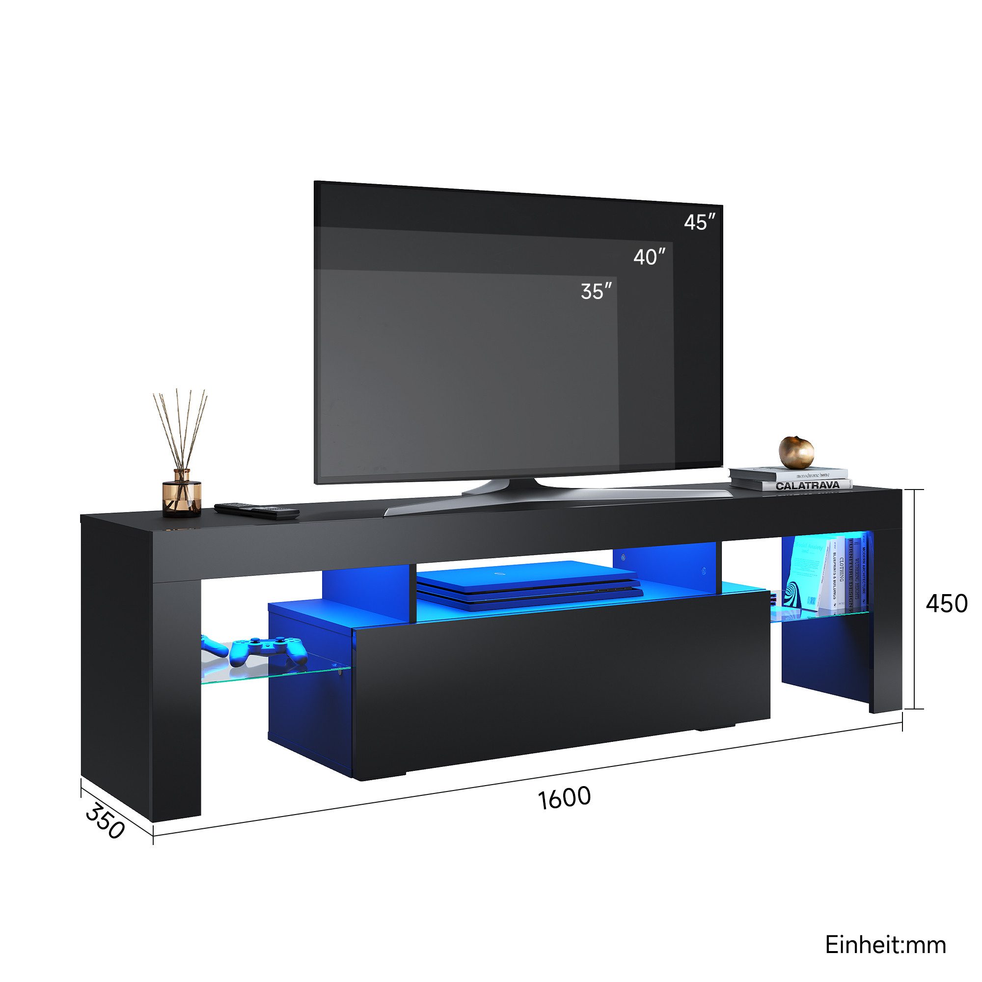 SONNI Lowboard Lowboard TV Board, Der moderne TV-Schrank, Weiß/Schwarz TV L günstig online kaufen