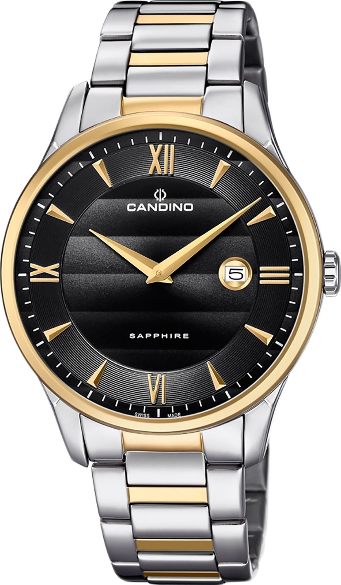 Elegant Quarzuhr C4639/4, Edelstahlarmband Armbanduhr Herren Analog silber, Herren Candino gold, rund, Candino Uhr