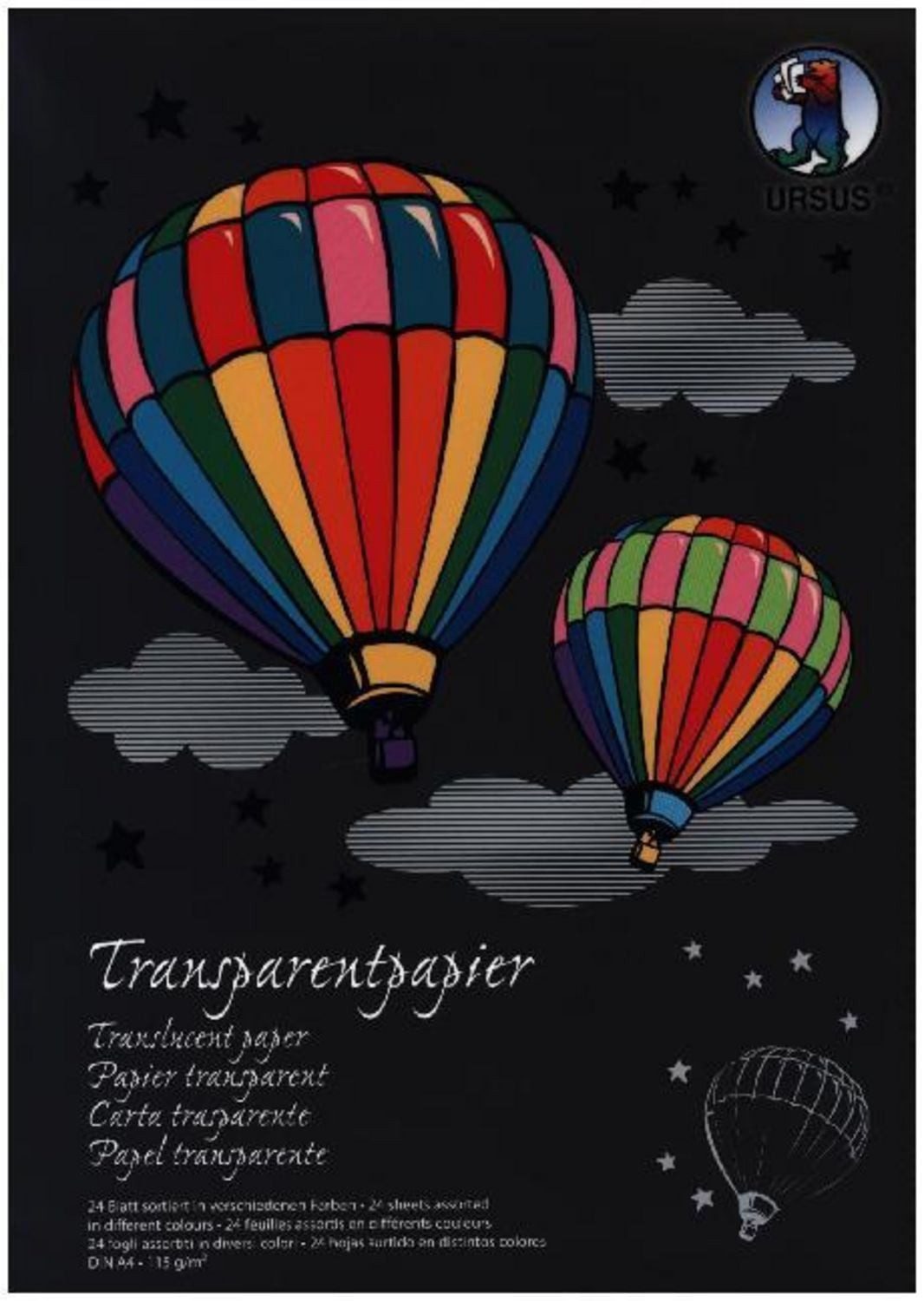 Aquarellpapier URSUS Transparentpapier-Block ""Sonderedition"" (115 g/m), DIN A4, 24