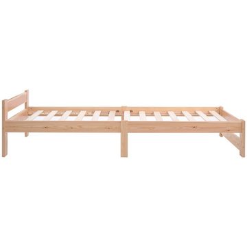 Celya Massivholzbett Holzbett 90x200CM, 140x200CM, Futonbett Massivholz Natur Bett aus mit Kopfteil und Lattenrost