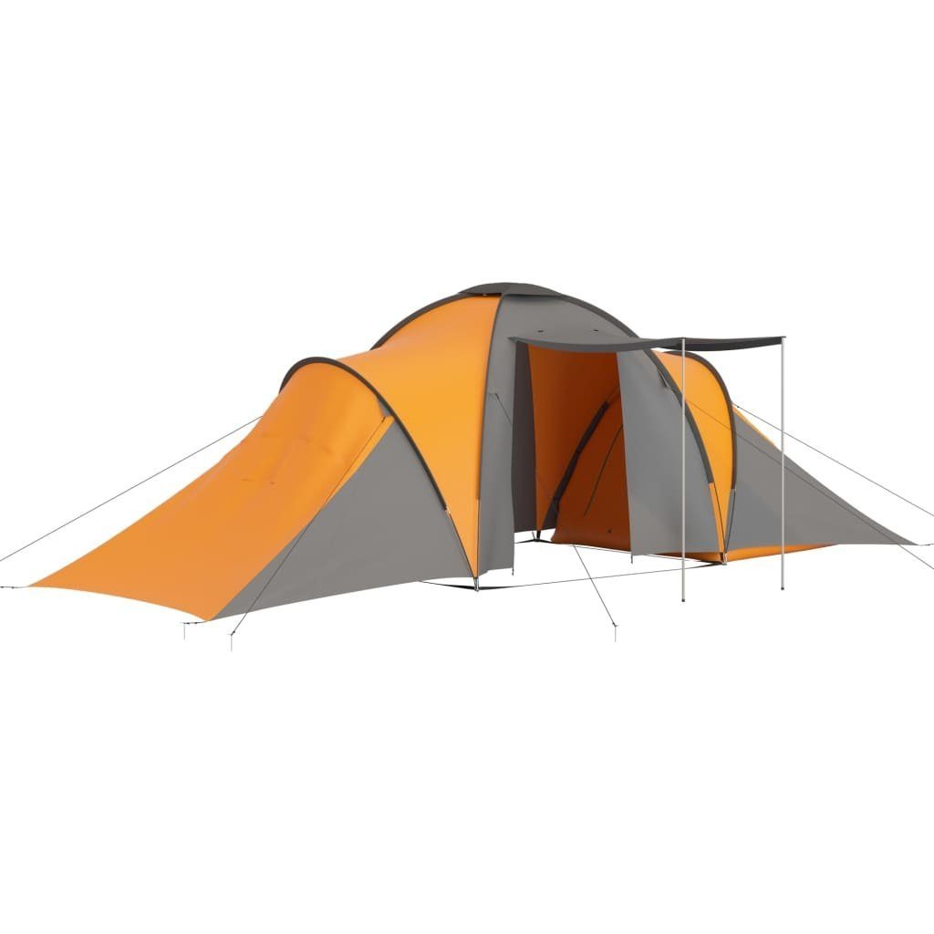 Wurfzelt Campingzelt 6 Personen vidaXL Grau und Orange