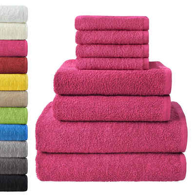 NatureMark Handtuch Set 8er Frottier Handtuch Set, 100% Baumwolle, (8-tlg), 4X Gästetücher, 2X Handtücher, 2X Duschtücher, Pink