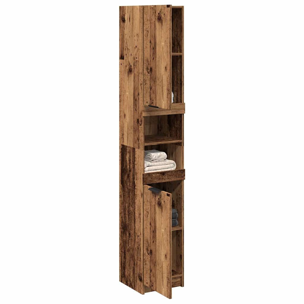 vidaXL Badezimmerspiegelschrank Badschrank Altholz-Optik 32x34x188,5 cm Holzwerkstoff (1-St)