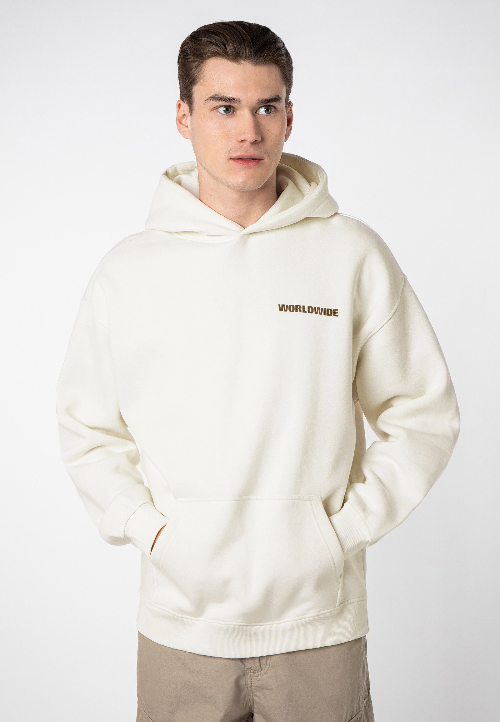 SUBLEVEL Hoodie Herren Kapuzenpullover Worldwide Print Sweater, Kapuzensweatshirt mit Kängurutasche, mit Kapuze