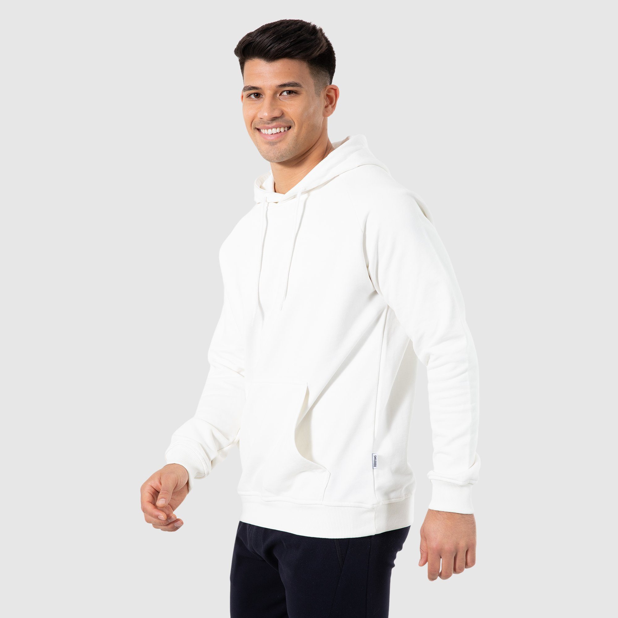 Hoodie Jagger Creme 100% Smilodox Baumwolle