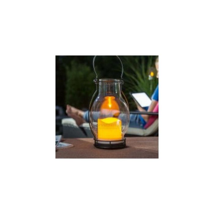 esotec LED Gartenleuchte Moderne Solarleuchte Deko Dream mit kerzenähnlichen Flackerlicht hochwertige Glasausführung 102081