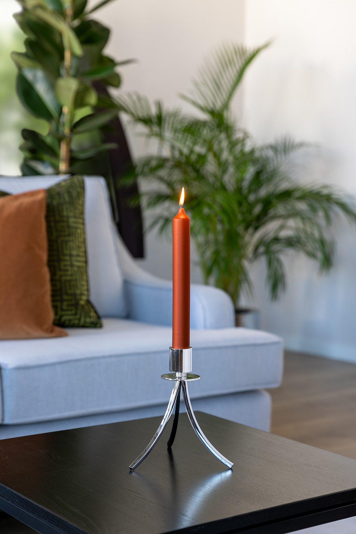 Fink Kerzenleuchter LILANA (1 St), für Stabkerzen, 1-flammig, vernickelt