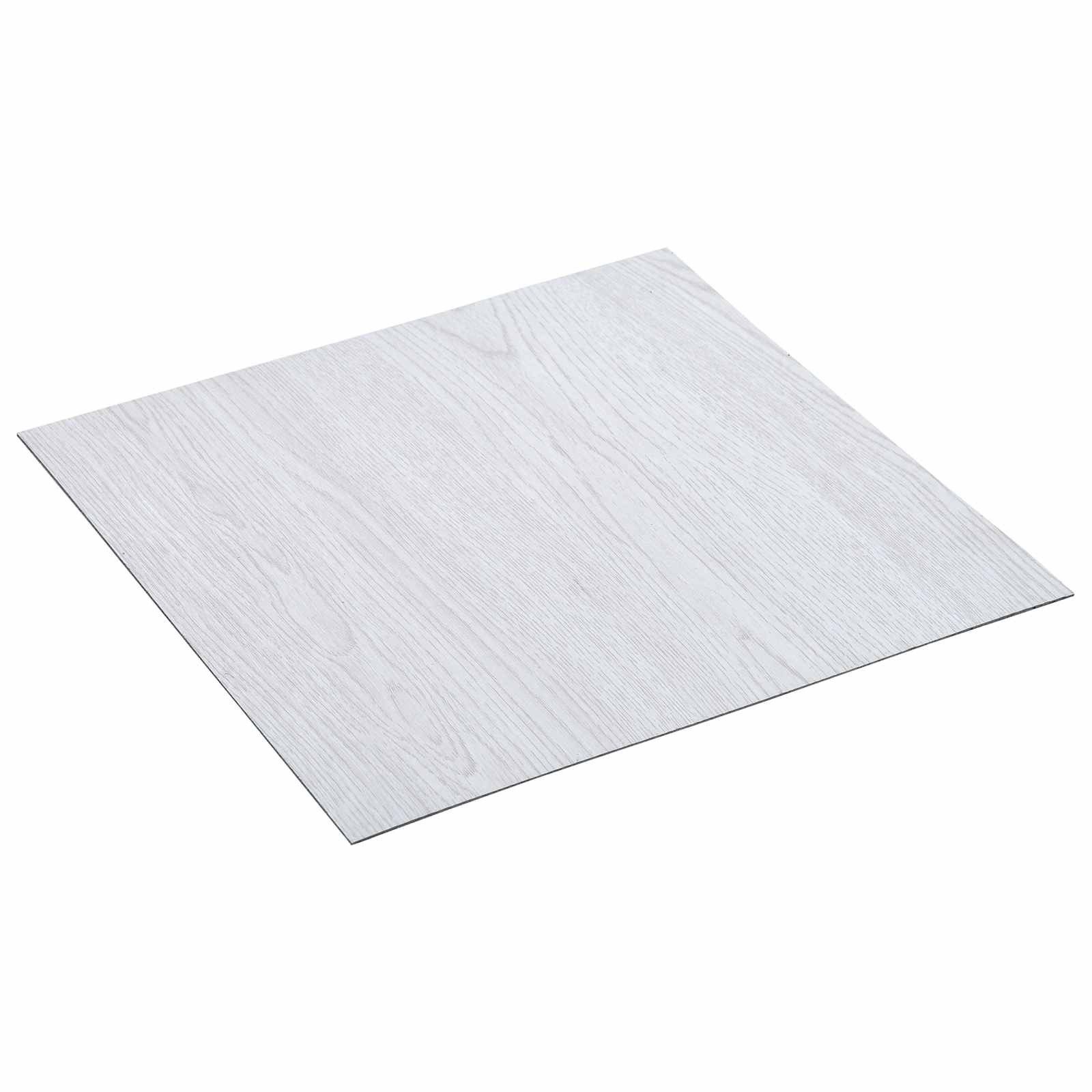 vidaXL Teppichboden Selbstklebende Bodenplanken 30,5 x 30,5 cm 20 pcs PVC Weiß, Quadratisch