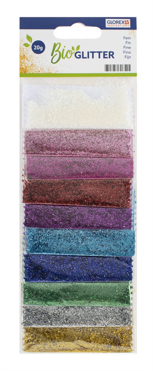 Glorex Streuglitzer Glorex Bio Glitter fein 10 Farben 20 g