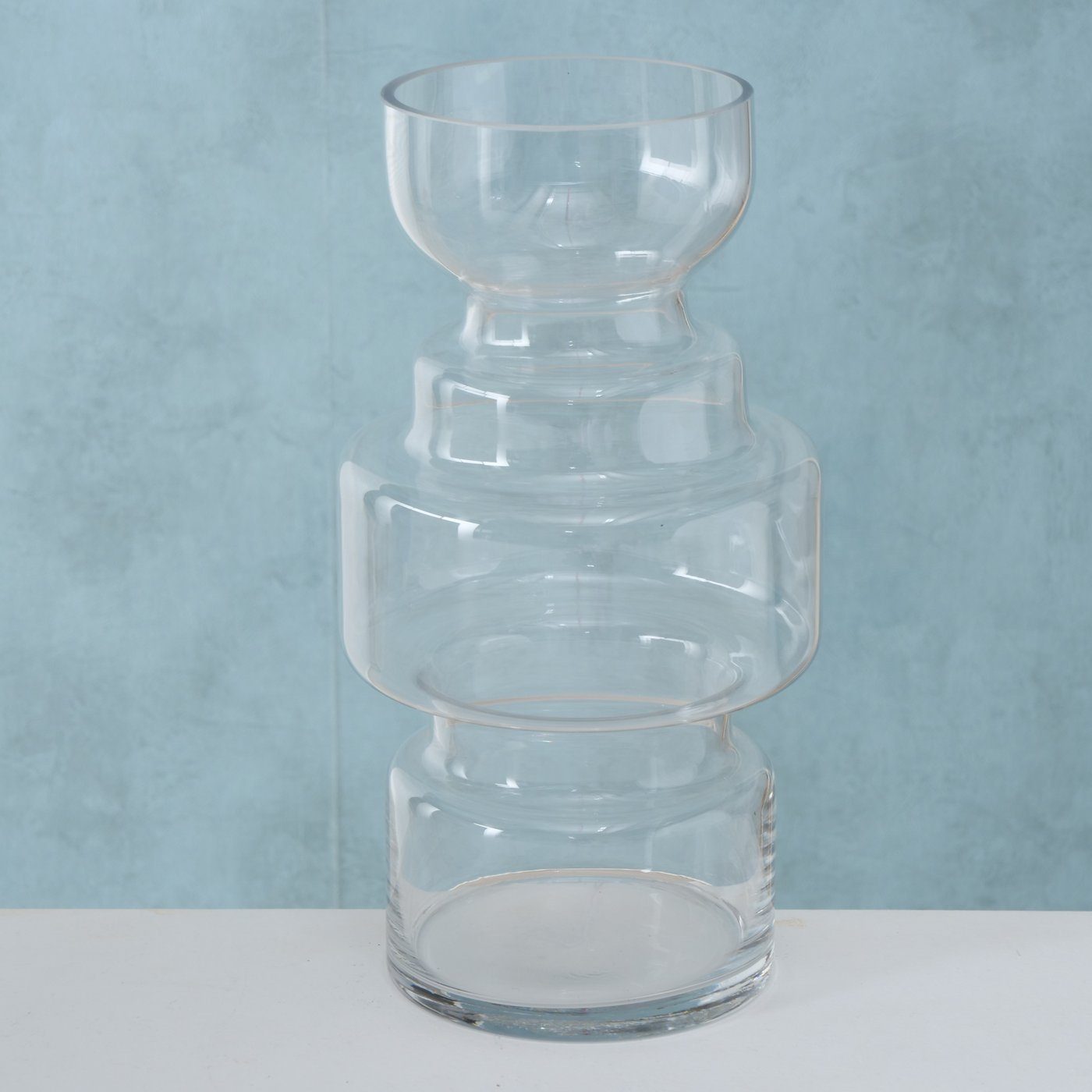 BOLTZE Dekovase "Brooke" aus H.30cm, Blumenvase transparent Vase in Glas