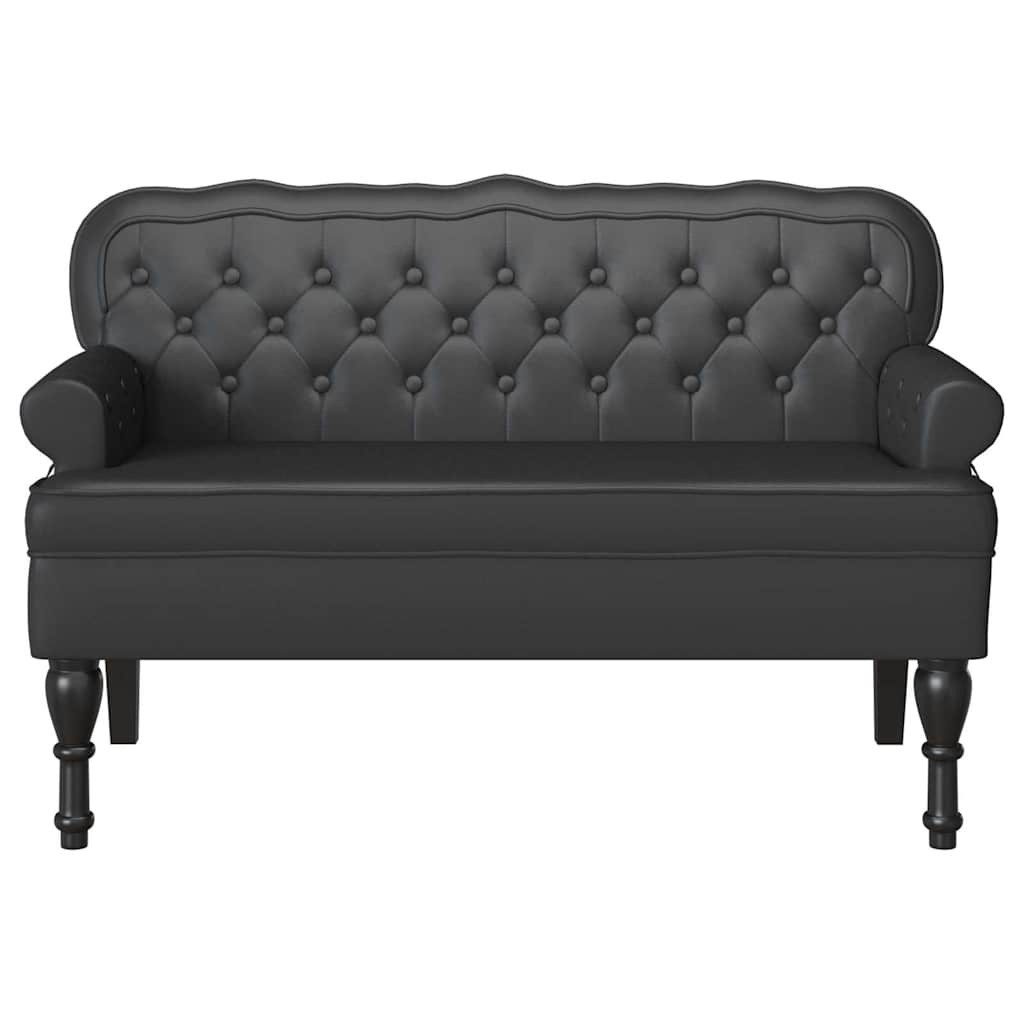 vidaXL Sitzbank Chesterfield Bank Schwarz 119,5 x 64,5 x 75 cm Kunstleder (1-St) – Bild 4 von 5