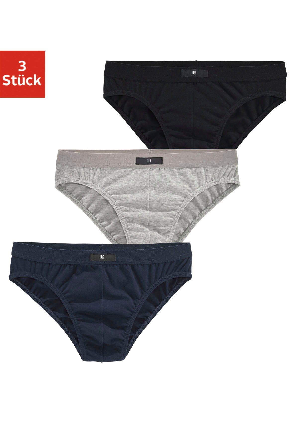 H.I.S Slip (Packung, 3-St) mit H.I.S Logo vorn günstig online kaufen