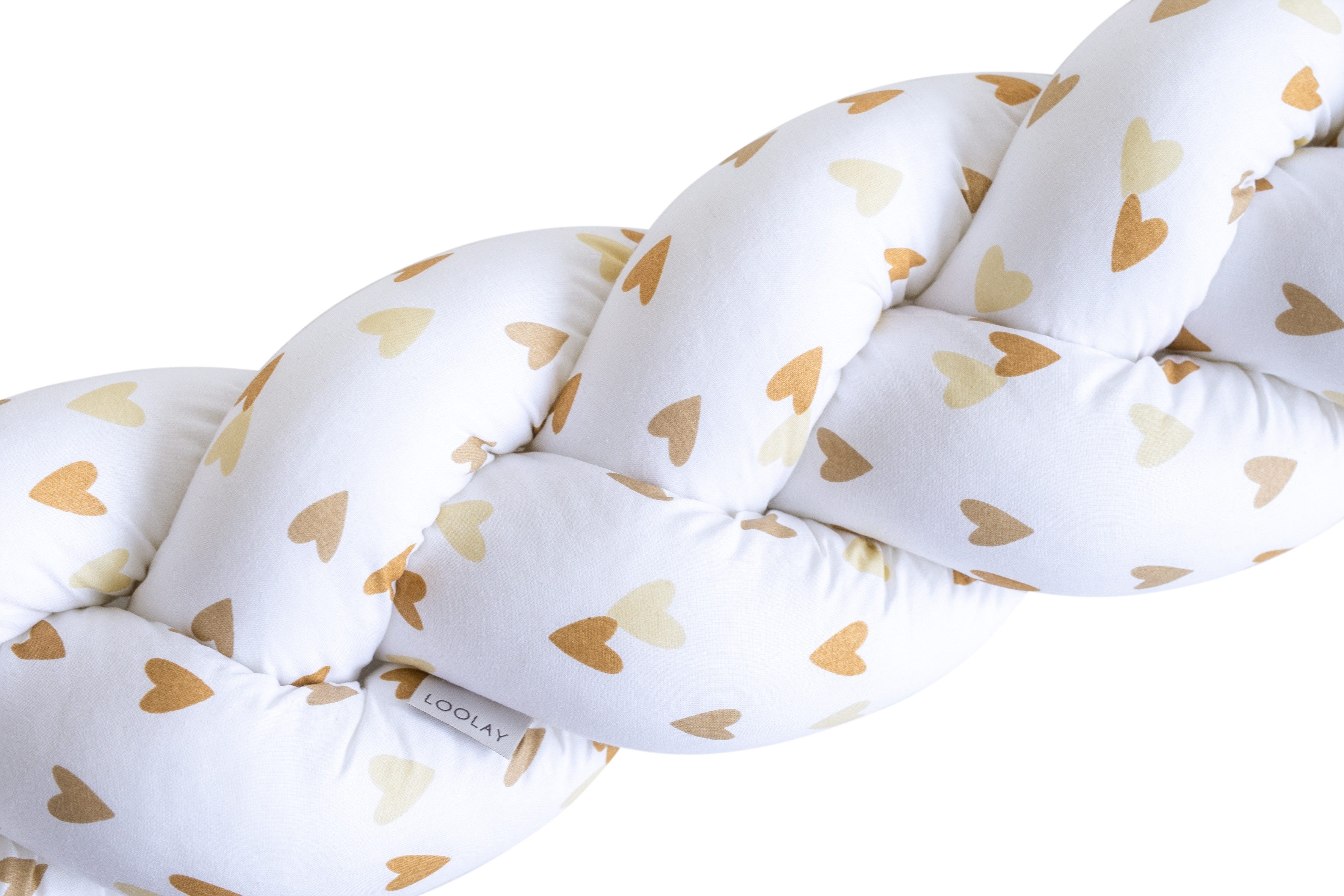Nestchenschlange Geflochtenes Kissen Zierkissen Dekokissen Bettumrandung HERZ Beige