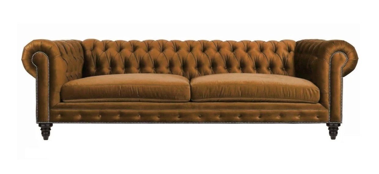 JVmoebel Chesterfield-Sofa Luxuriöses Braunes Chesterfield Sofa Polster Couch Neu, Made in Europe