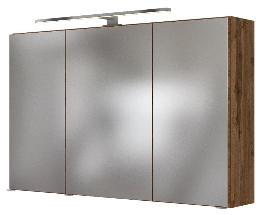 HELD MÖBEL Spiegelschrank Baabe 100 cm Wotaneiche Korpus Wotaneiche / Front Spiegel | Wotaneiche